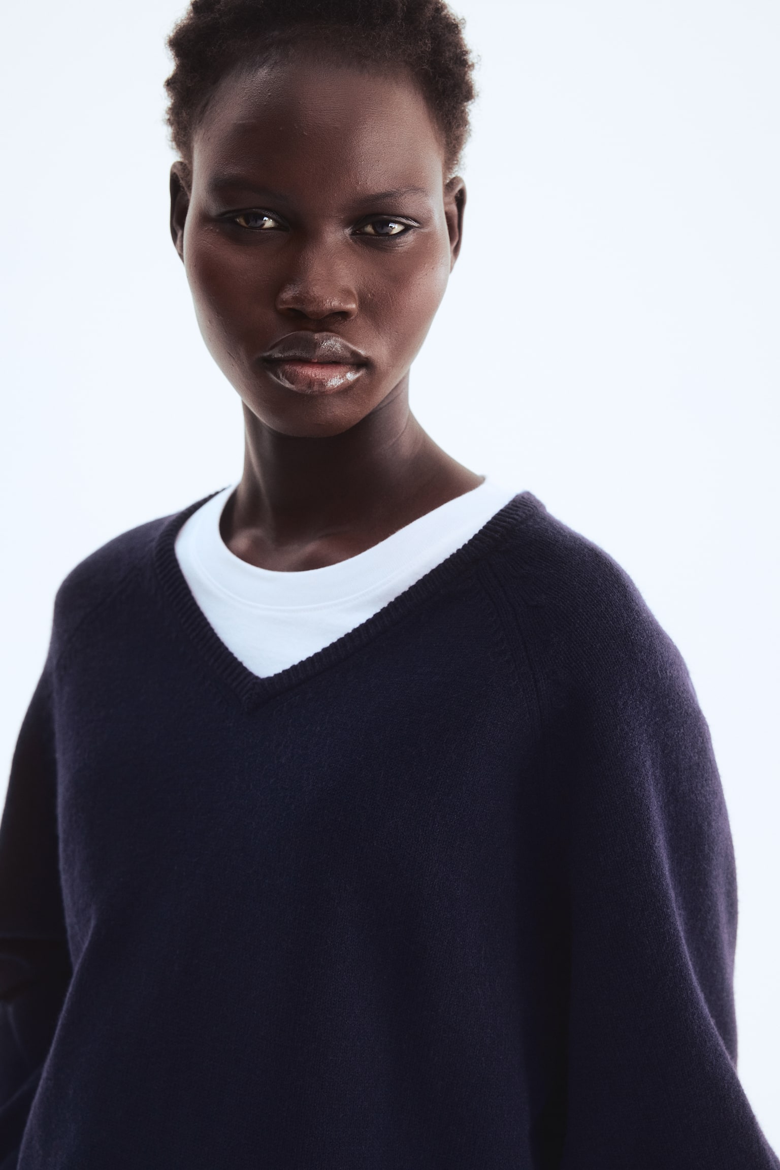 V-neck jumper - Navy blue - 3