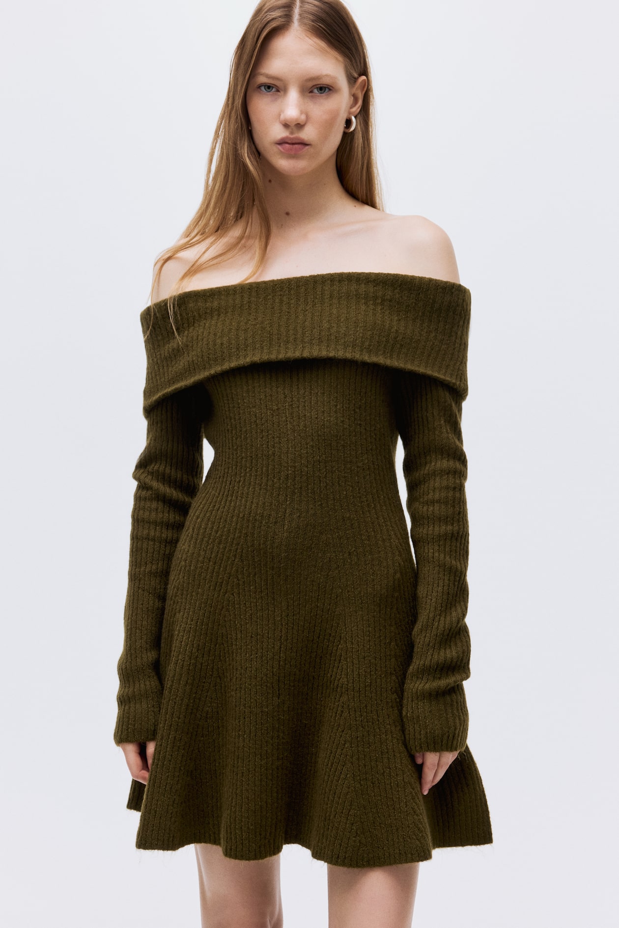 Rib-Knit Off-the-Shoulder Dress - image 3