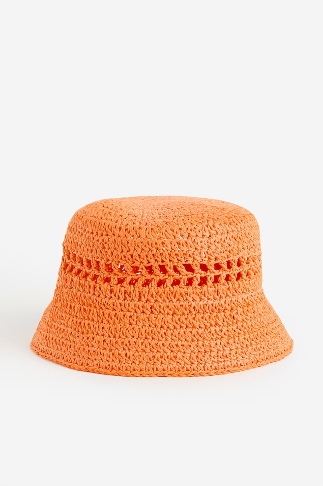 Słomkowy kapelusz wędkarski - Pomarańczowy - 1