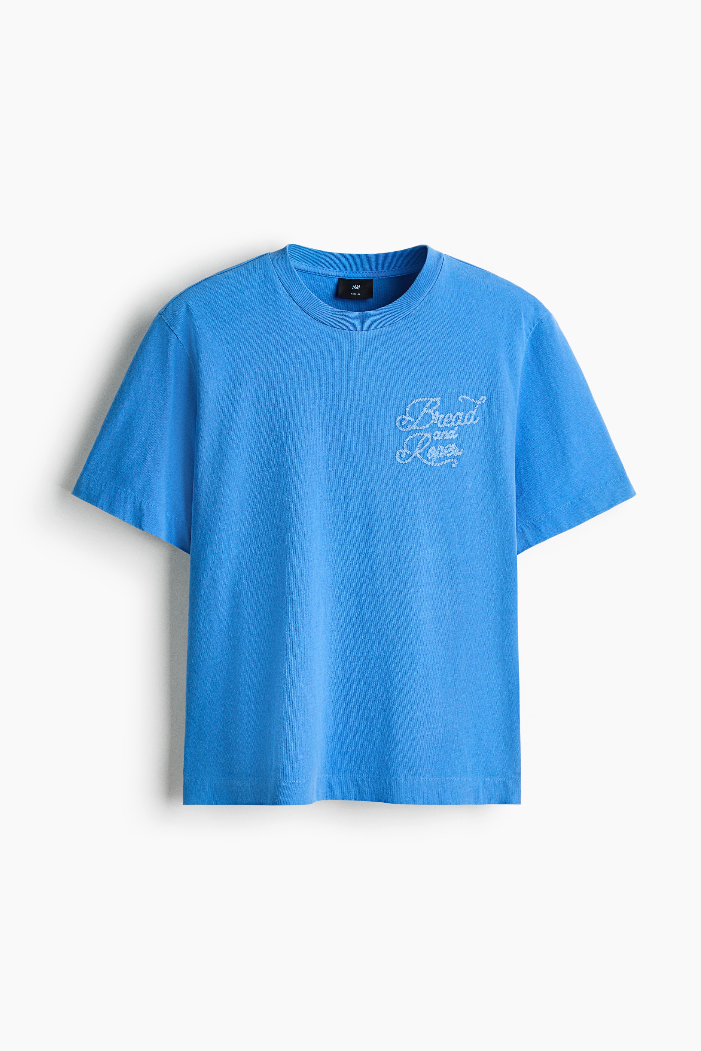Regular Fit Embroidered-motif T-shirt - Bright blue/Bread and Ropes/Brown/Bread And Ropes