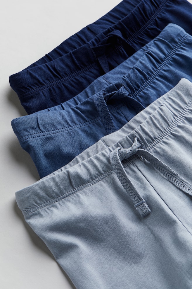 Lot de 3 pantalons jogger en jersey de coton - Bleu clair/bleu foncé/Beige clair/gris foncé/Rose ancien clair/gris foncé - 2