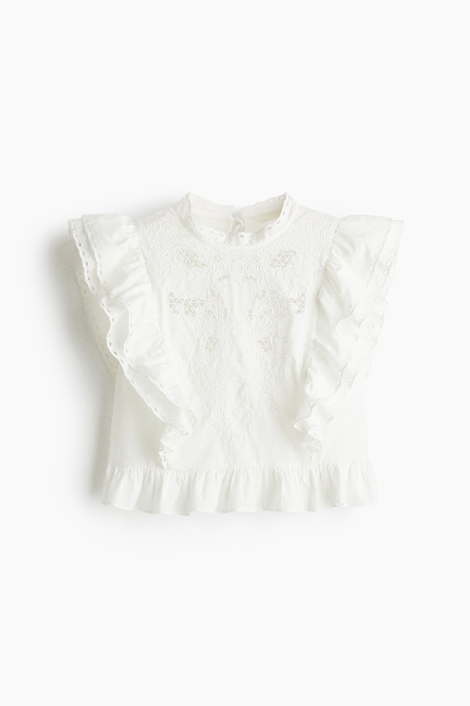 Broderie anglaise blouse - White - 1