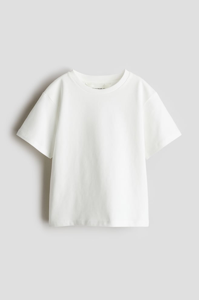 Loose-Fit Pima Cotton T-Shirt - White/Khaki green/Turquoise/Brown/Khaki green/Light blue - 1