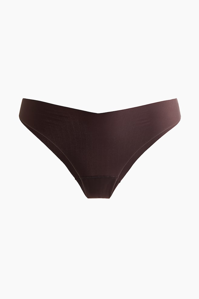 3-pack invisible thong briefs - Dark brown/White/Dusty pink/Beige/Black - 1