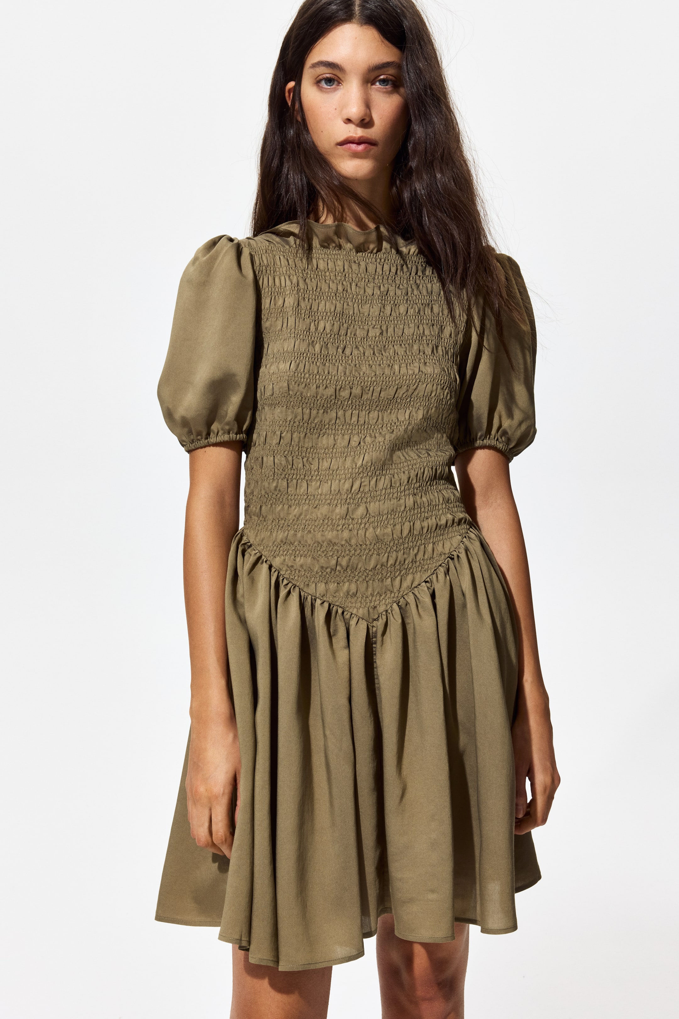 Smocked-Bodice Dress