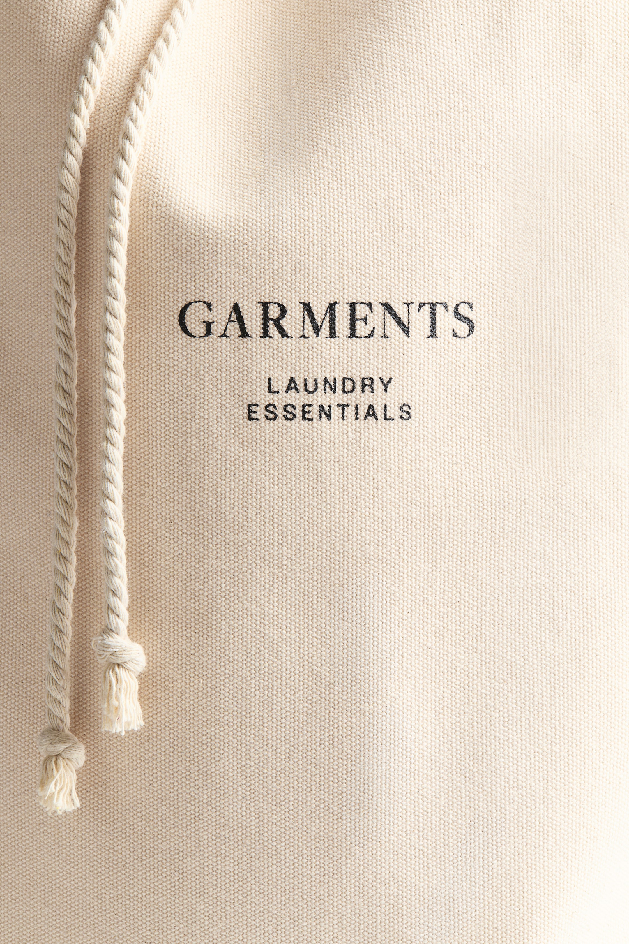 Cotton Laundry Bag with Text Motif