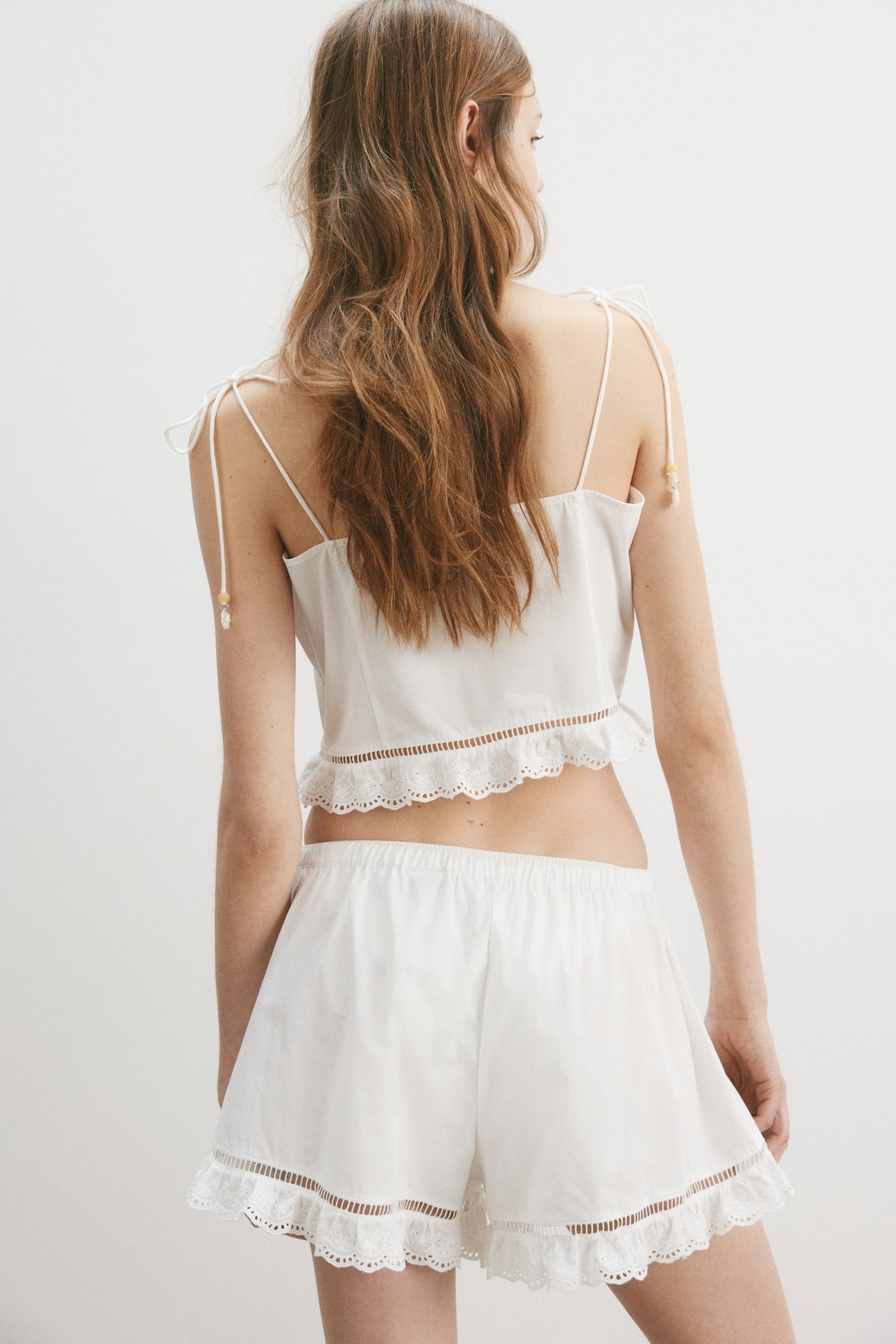 Eyelet-Embroidered Top with Tie Shoulder Straps - image 5