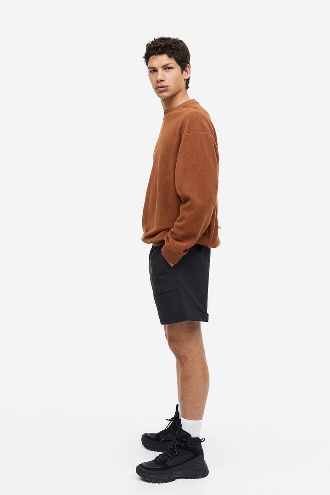 Sweatshirt i fleece med ficka - Brun/Svart/Pistagegrön - 3