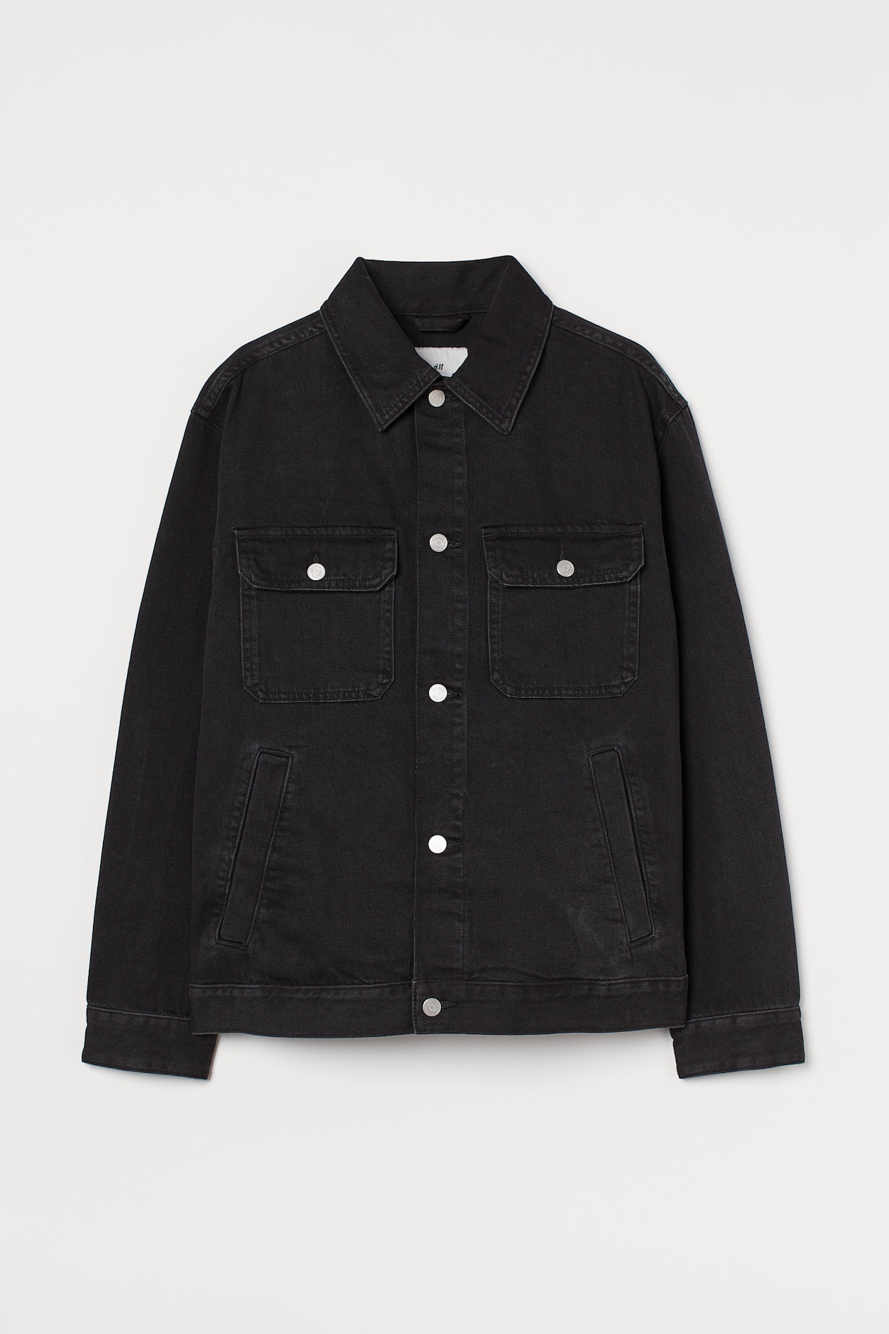 Twill Jacket - Long sleeve - Short - Black - Men | H&M US