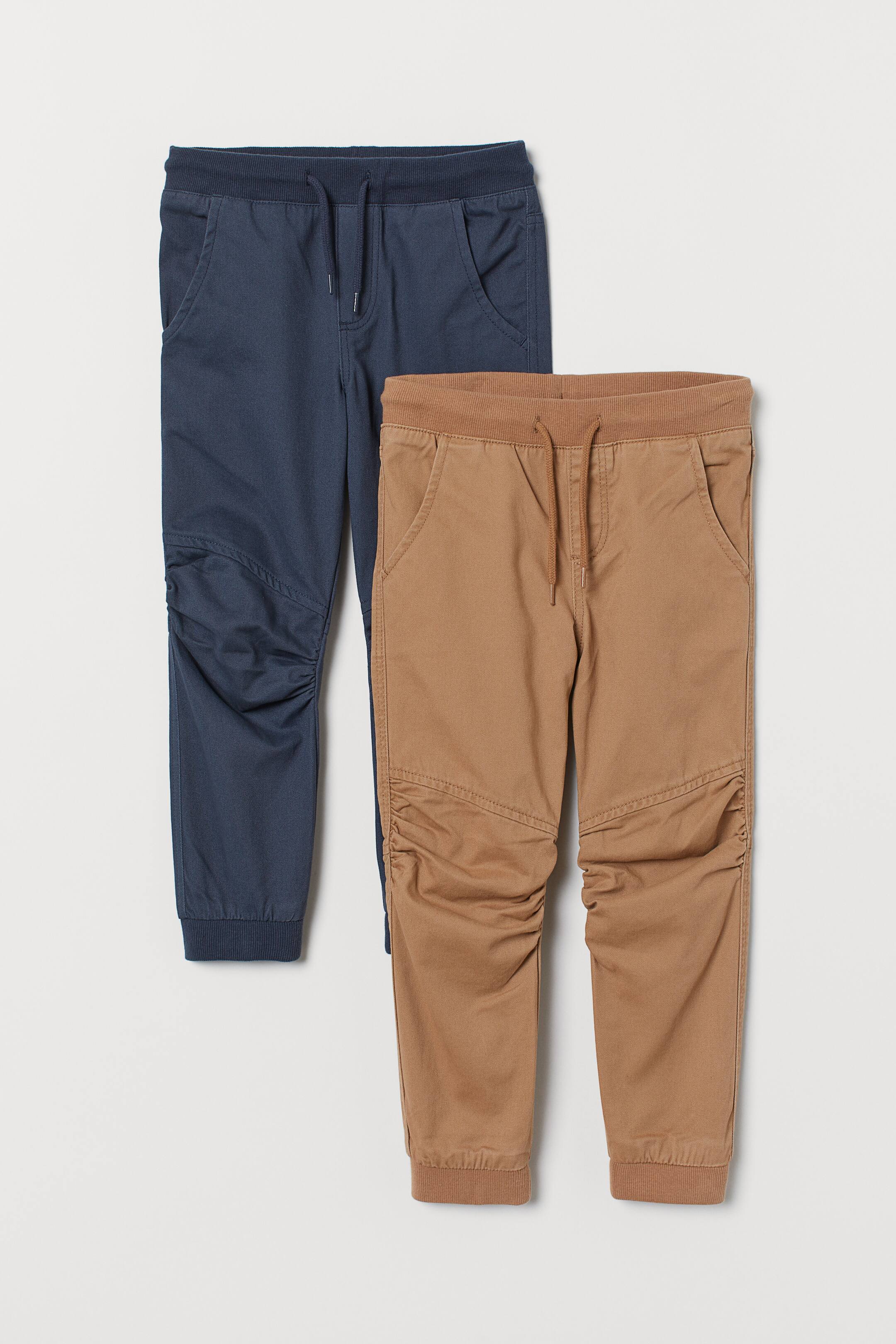 Größeres Bild ansehen: 2er-Pack Twilljoggers - Khakibeige/Dunkelblau - Kids | H&M DE 1