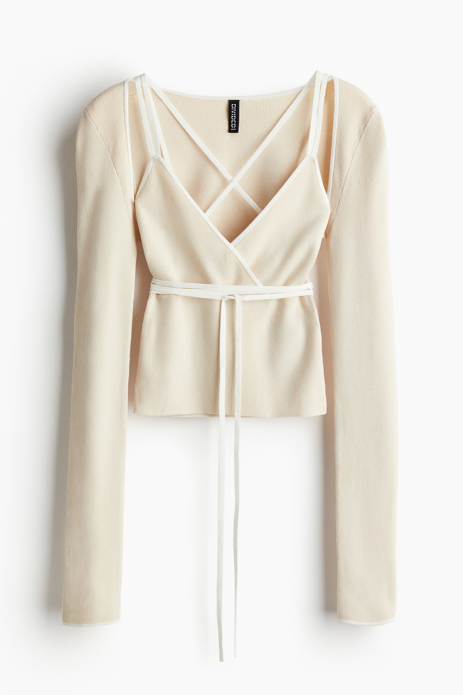 2-piece rib-knit bolero and top set - Light beige - 2