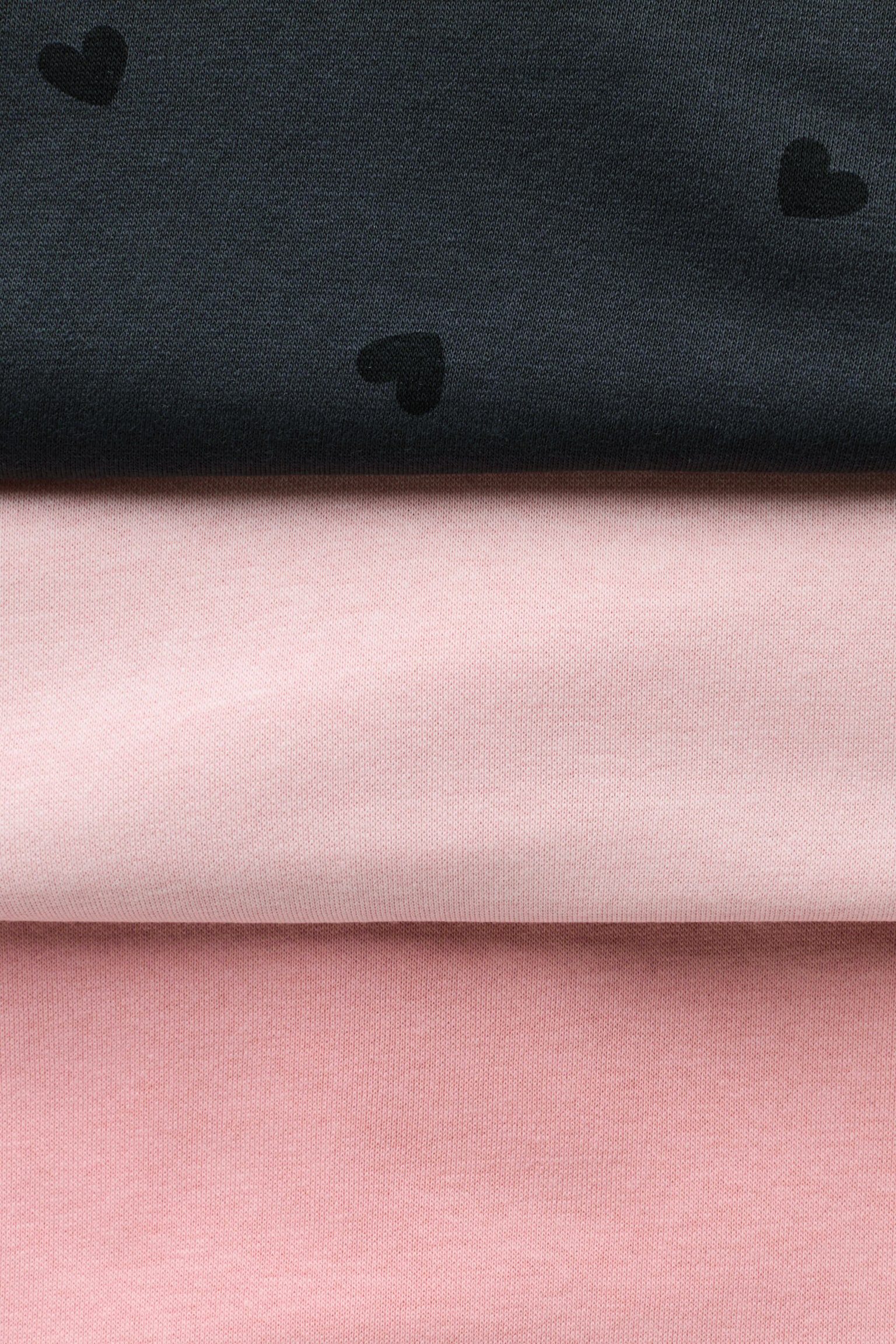 Детские толстовки H&M 3-Pack Brushed-Inside, цвет: Пыльный розовый — фото 2
