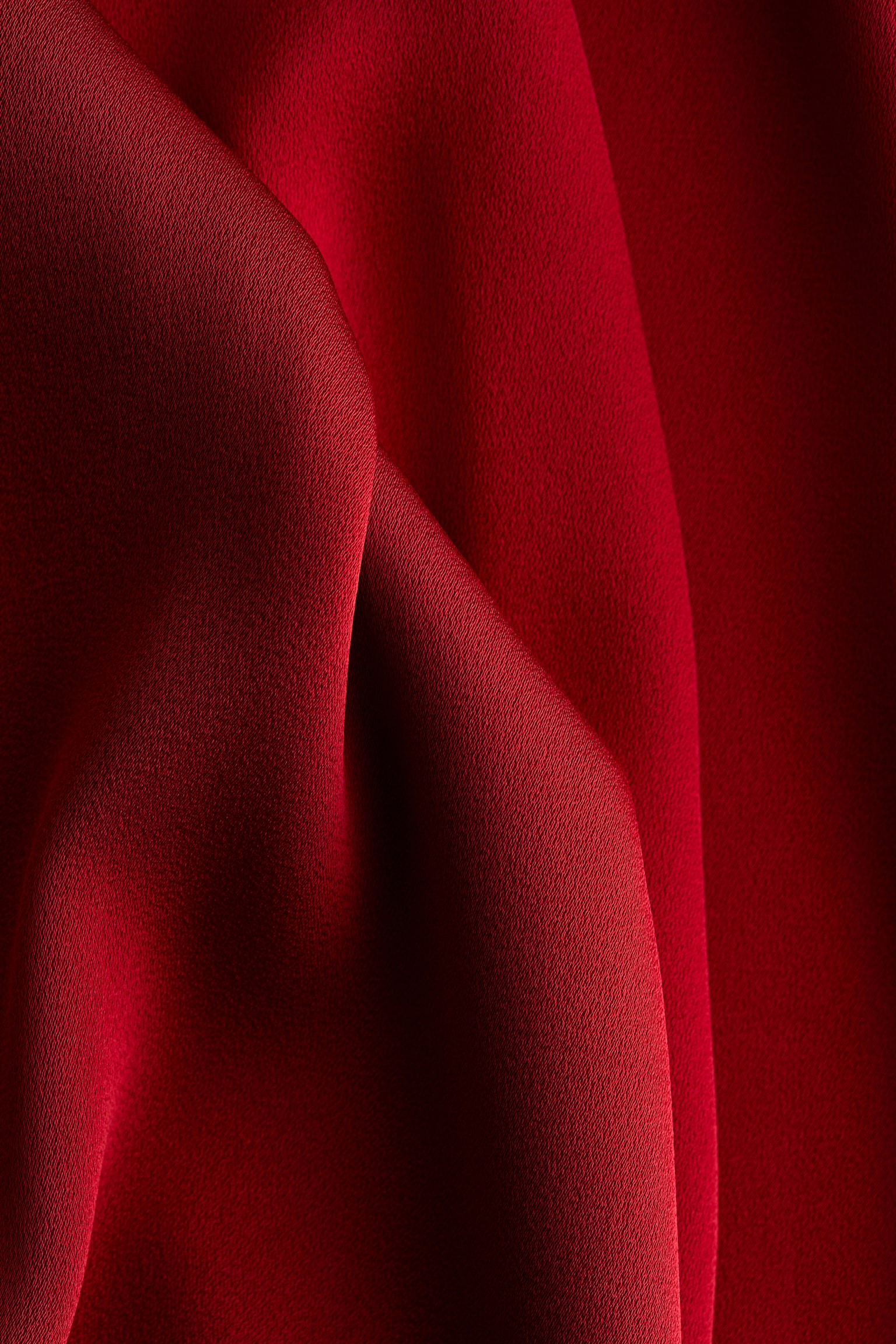 Twist-detail satin dress - Dark red - 5