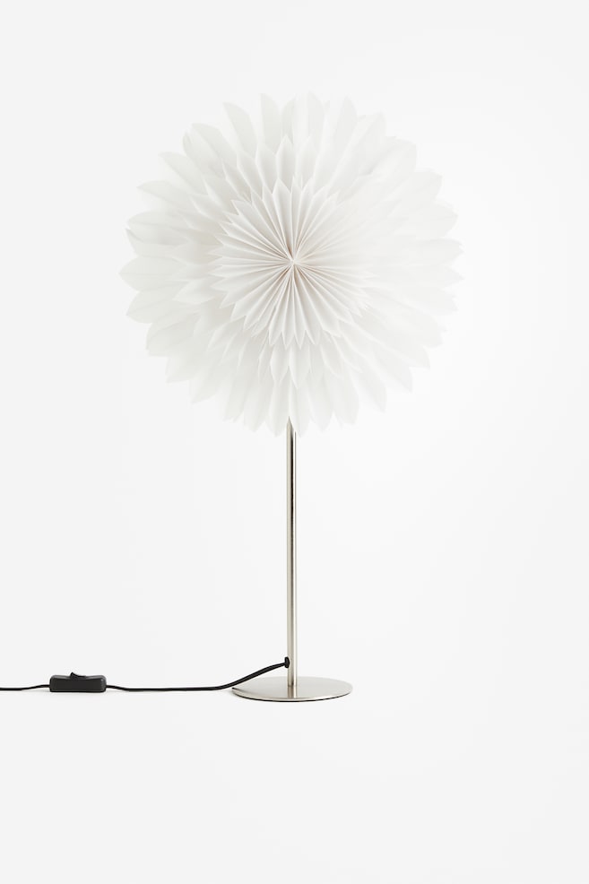 Blomsterformet bordlampe - Hvid - 1