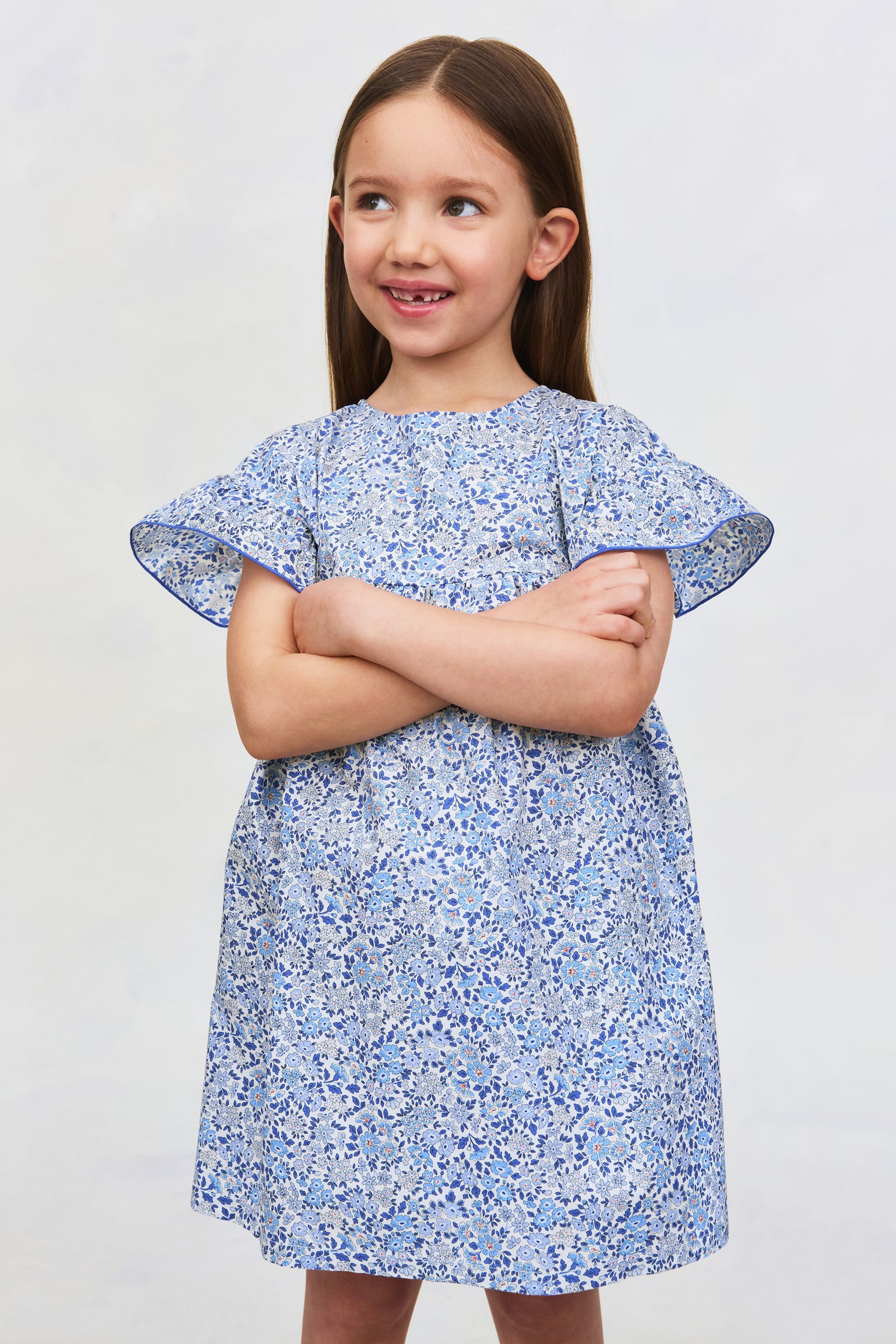 Детское платье H&M Printed Cotton, цвет: Синий / С принтом — фото 3