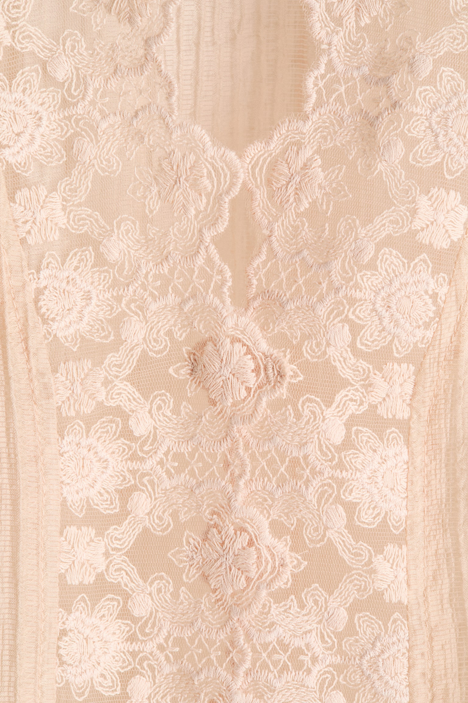 Lace-trimmed vest top - Light beige/Dark grey - 4