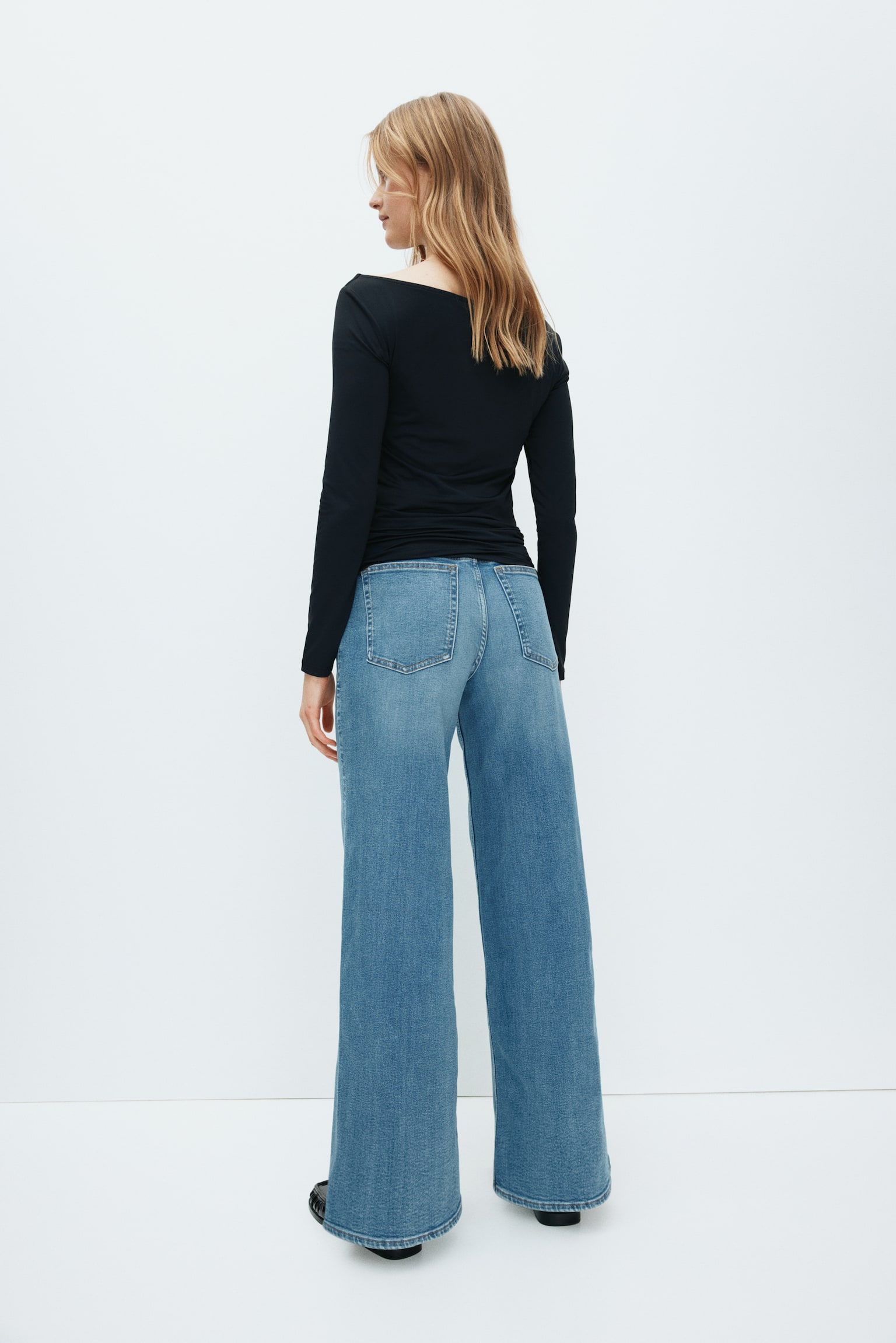 MAMA Superstretch Wide Jeans - Light denim blue/Dark denim blue/Denim blue - 4