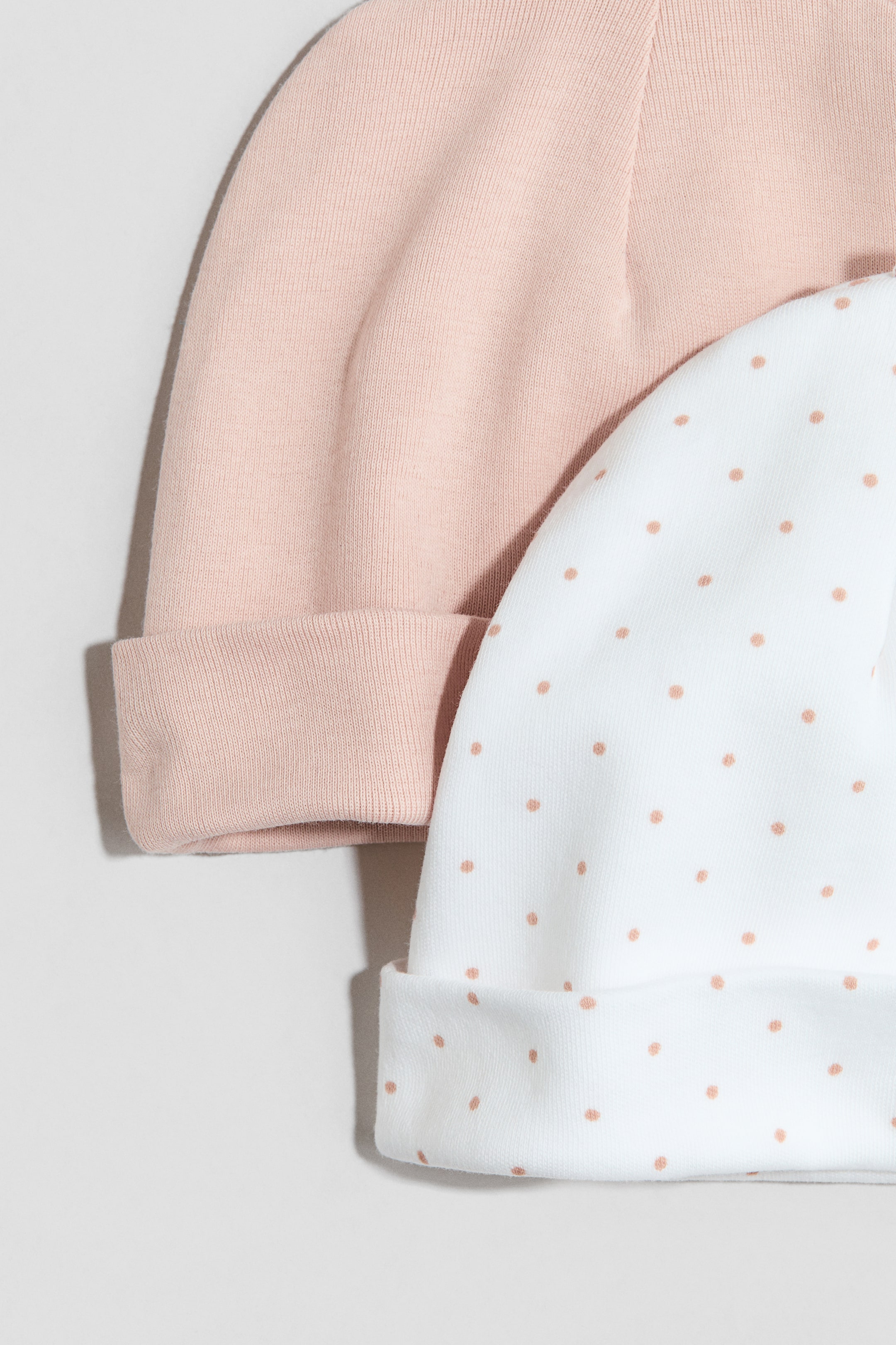 Zobacz większy obraz: Bawełniana czapka 2-pak - Pudroworóżowy/Kropki - Dziecko | H&M PL 2