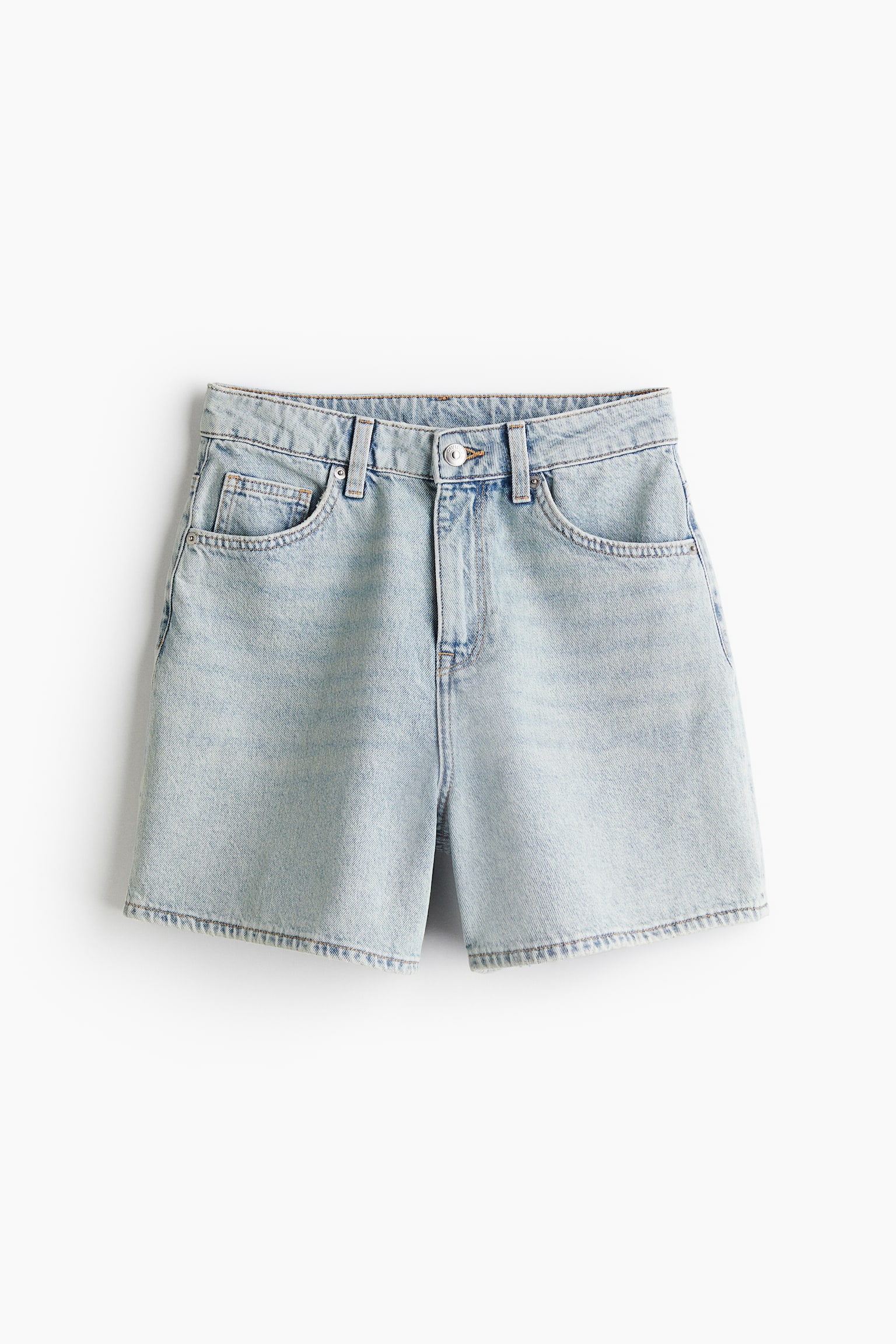 Mom High Denim shorts - Pale denim blue/Denim blue/Black - 2