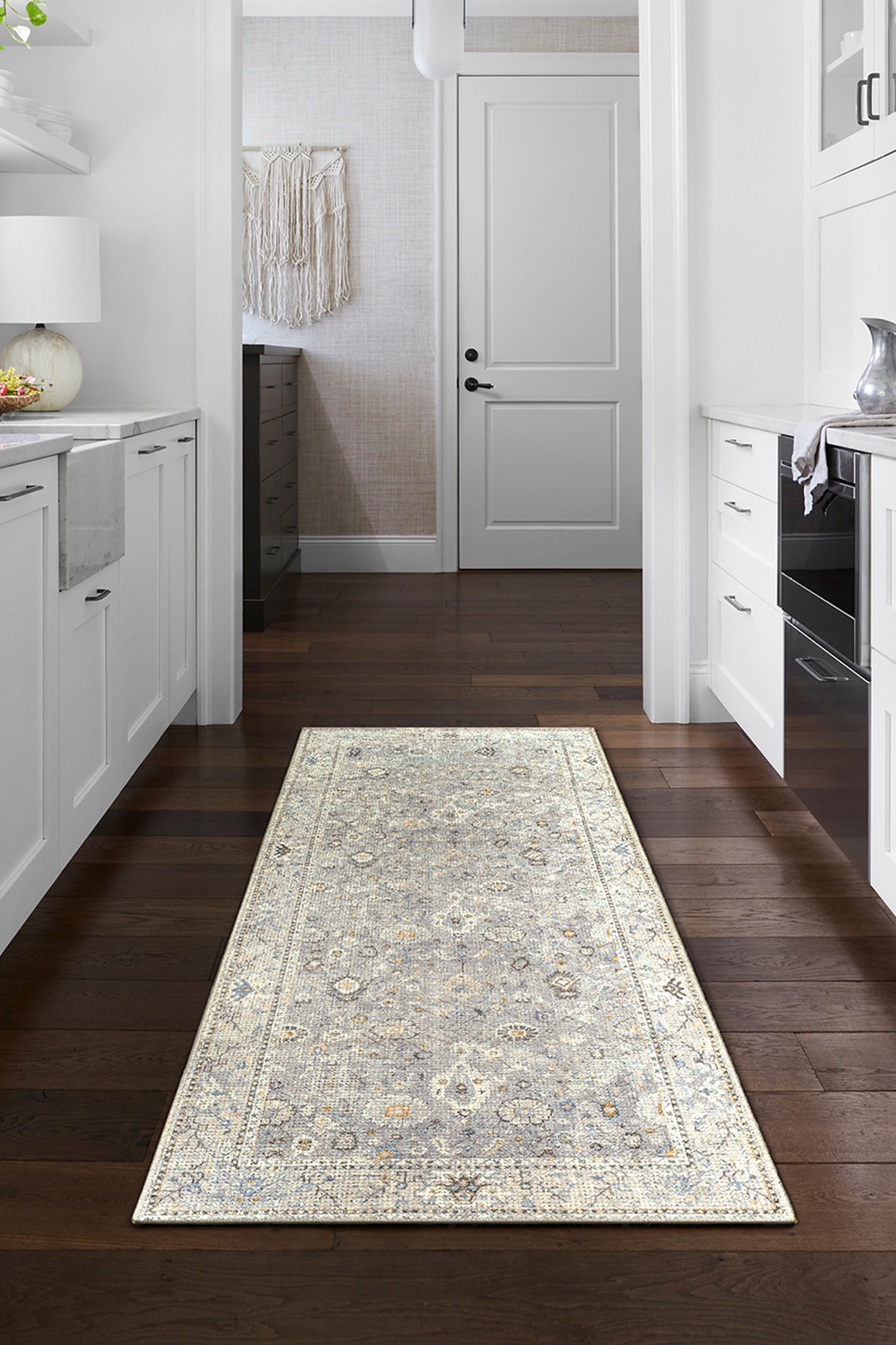 Davina Vintage Traditional Designer Rug - Grey
