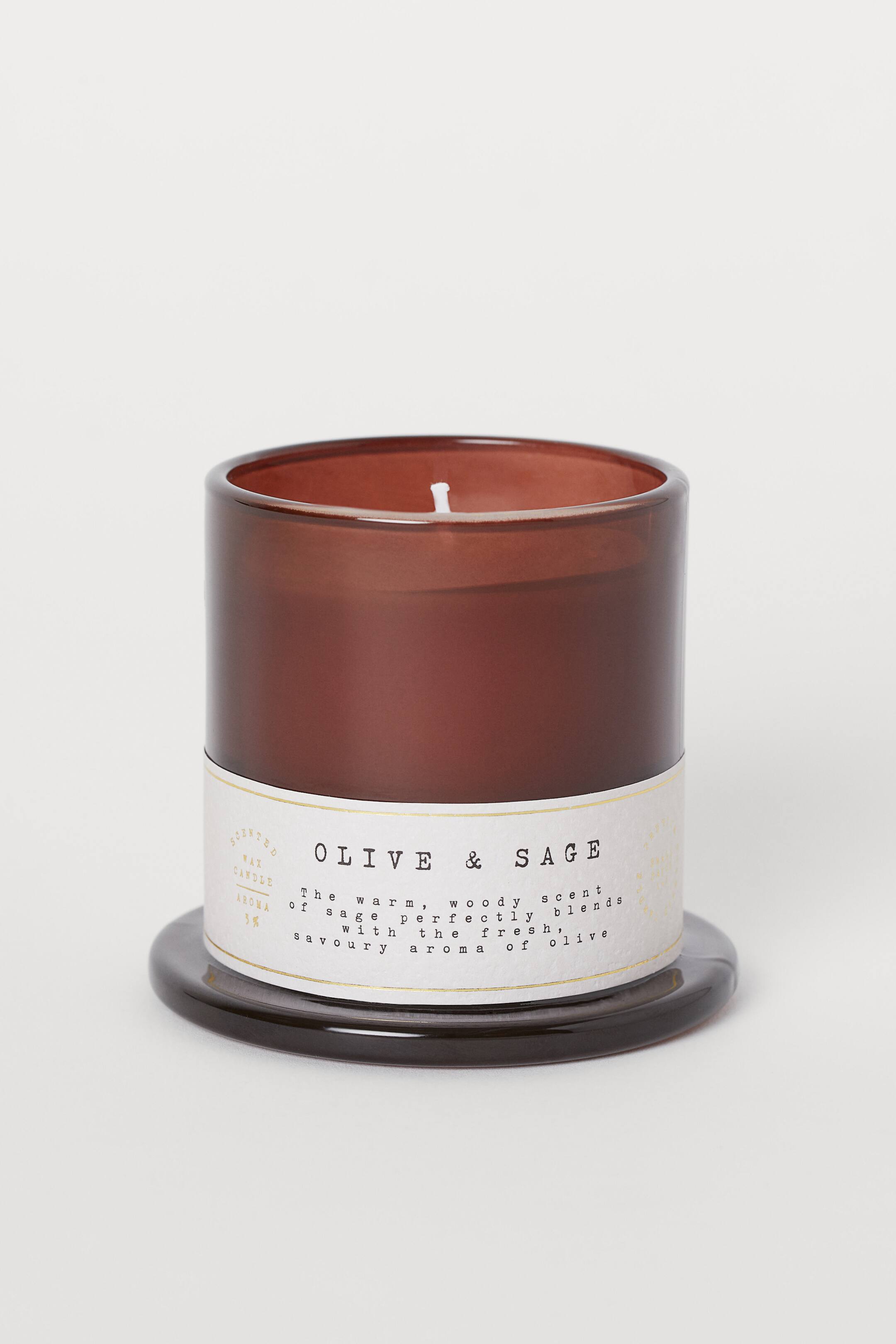 Duftkerze im Glasgefäß - Hellbraun/Olive & Sage - Home All | H&M DE 