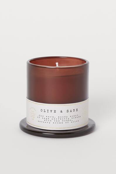 Duftkerze im Glasgefäß - Hellbraun/Olive & Sage - Home All | H&M DE