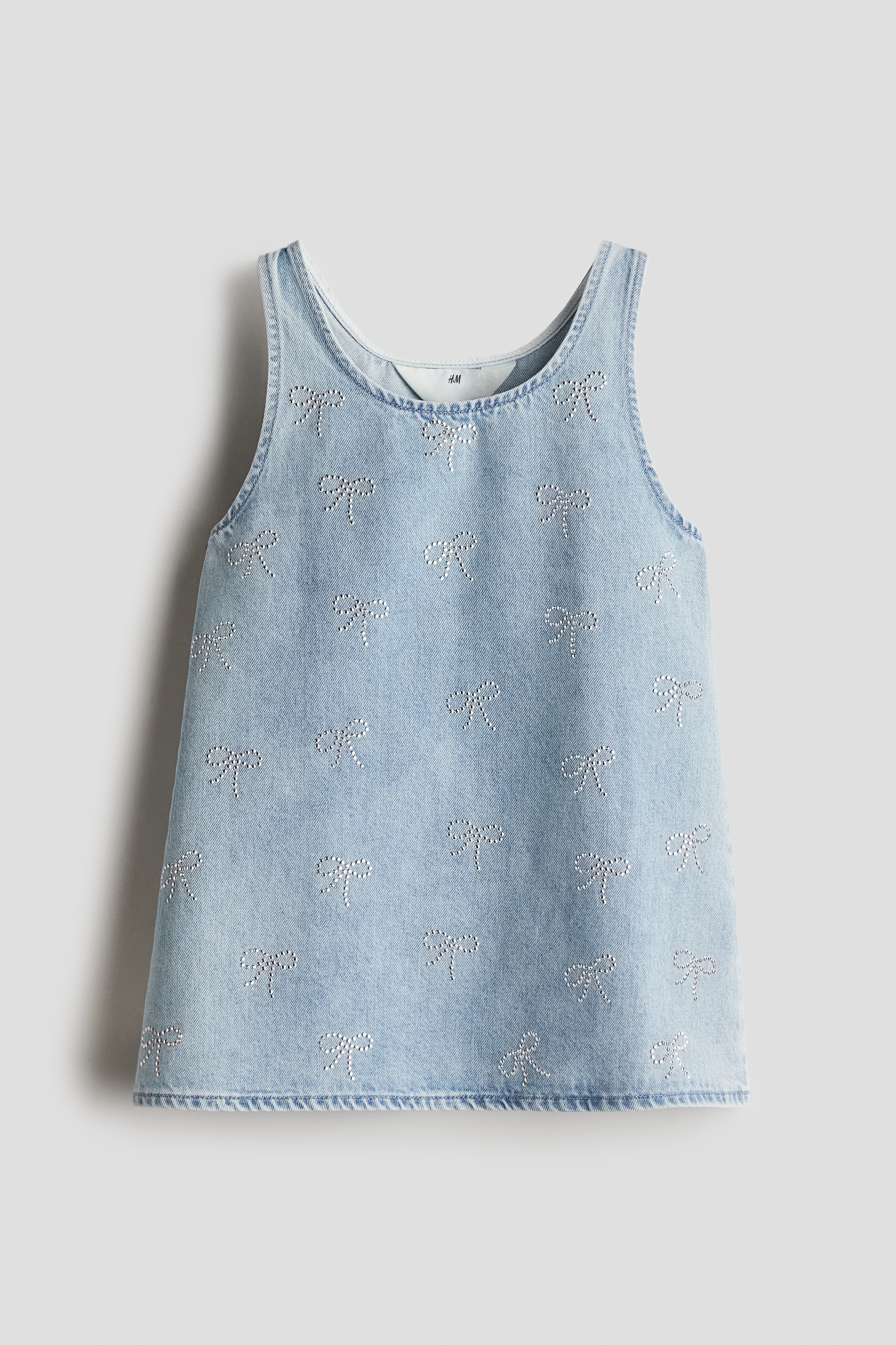 Embellished denim dress - Light denim blue/Bows