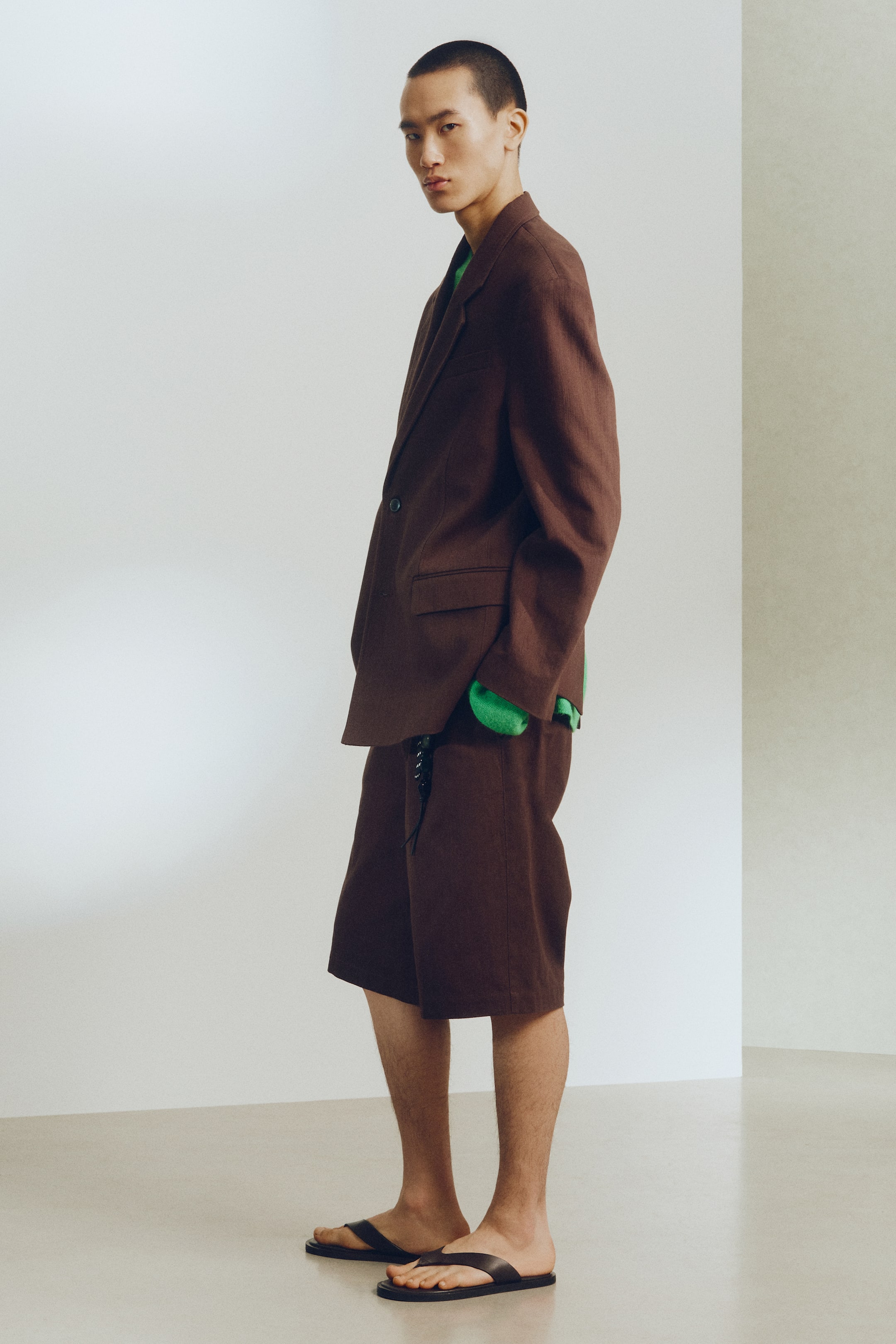 Relaxed-Fit Single-Breasted Linen Jacket