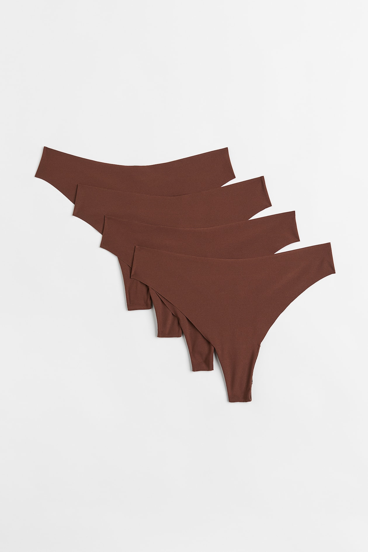 4-pack Brazilian briefs - Regular waist - Dark brown - Ladies | H&M GB
