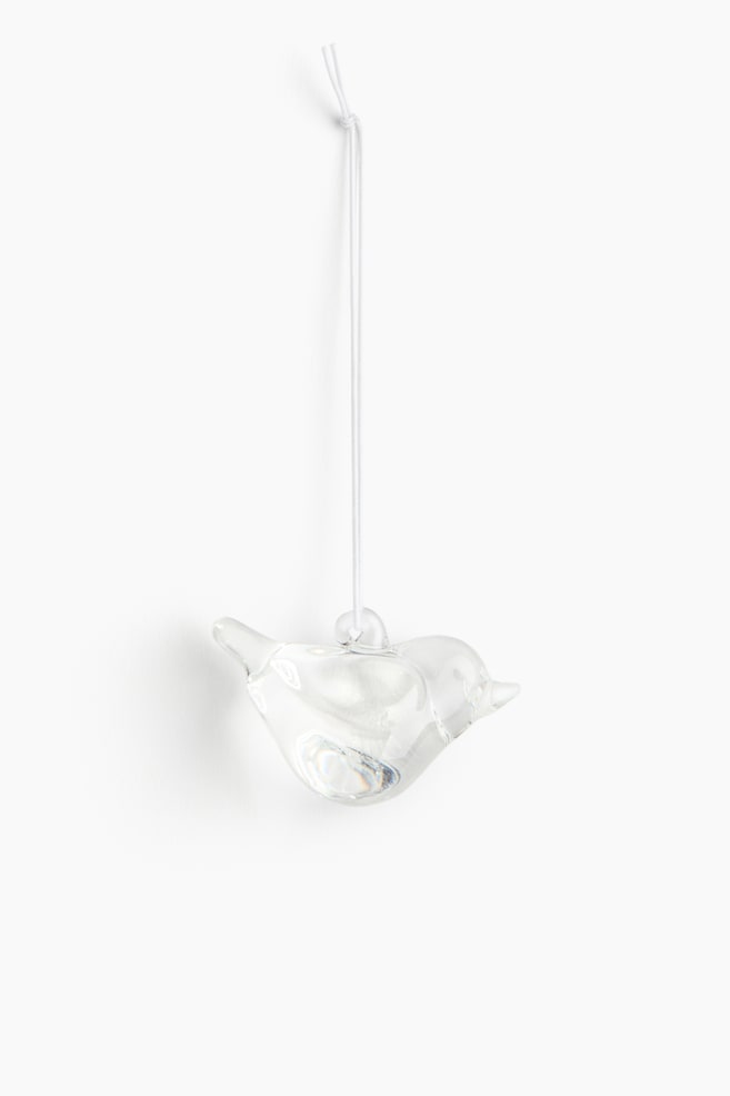 Bird glass decoration - Transparent/Yellow - 1