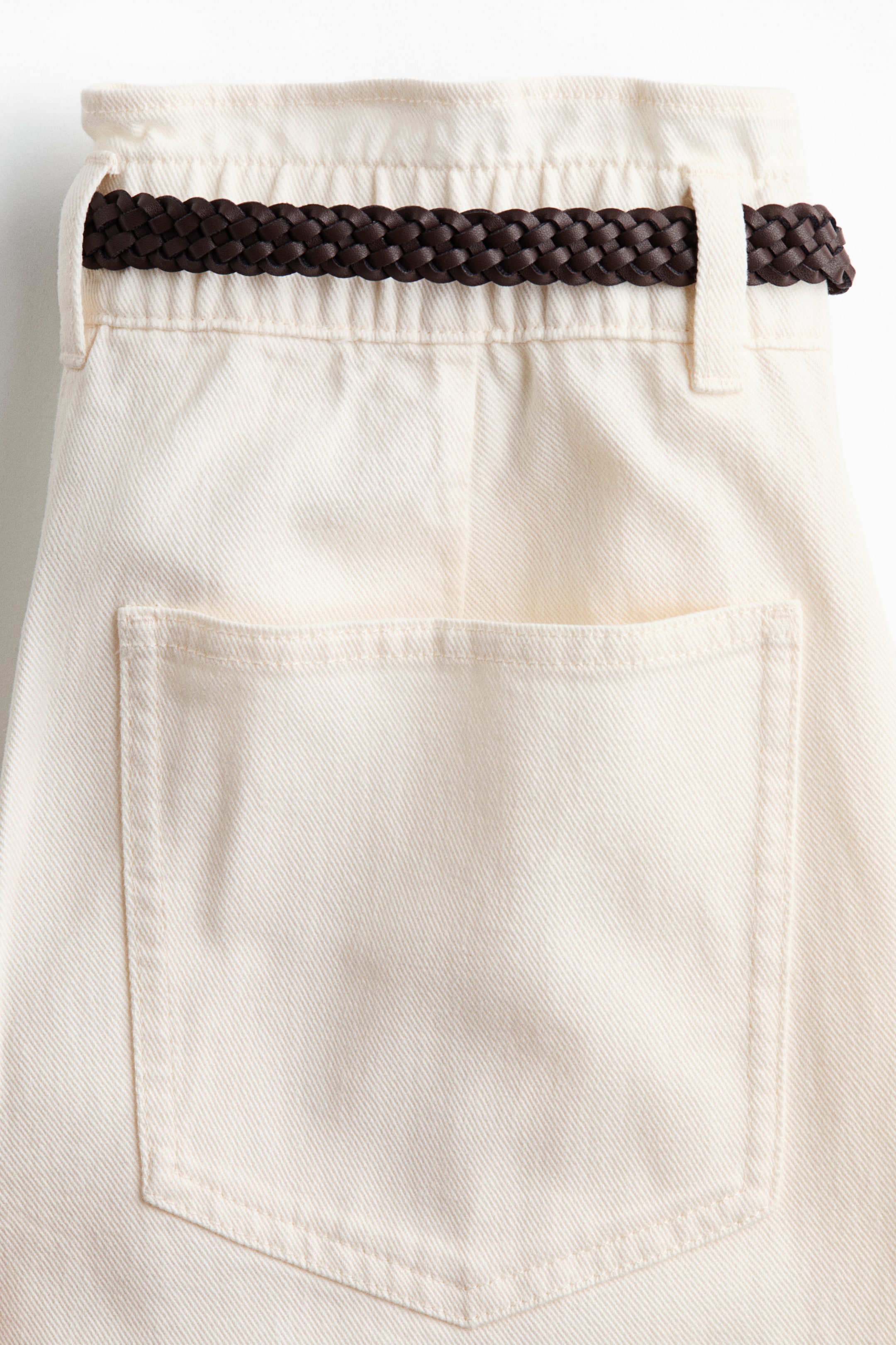 Belted Barrel-Leg Pants