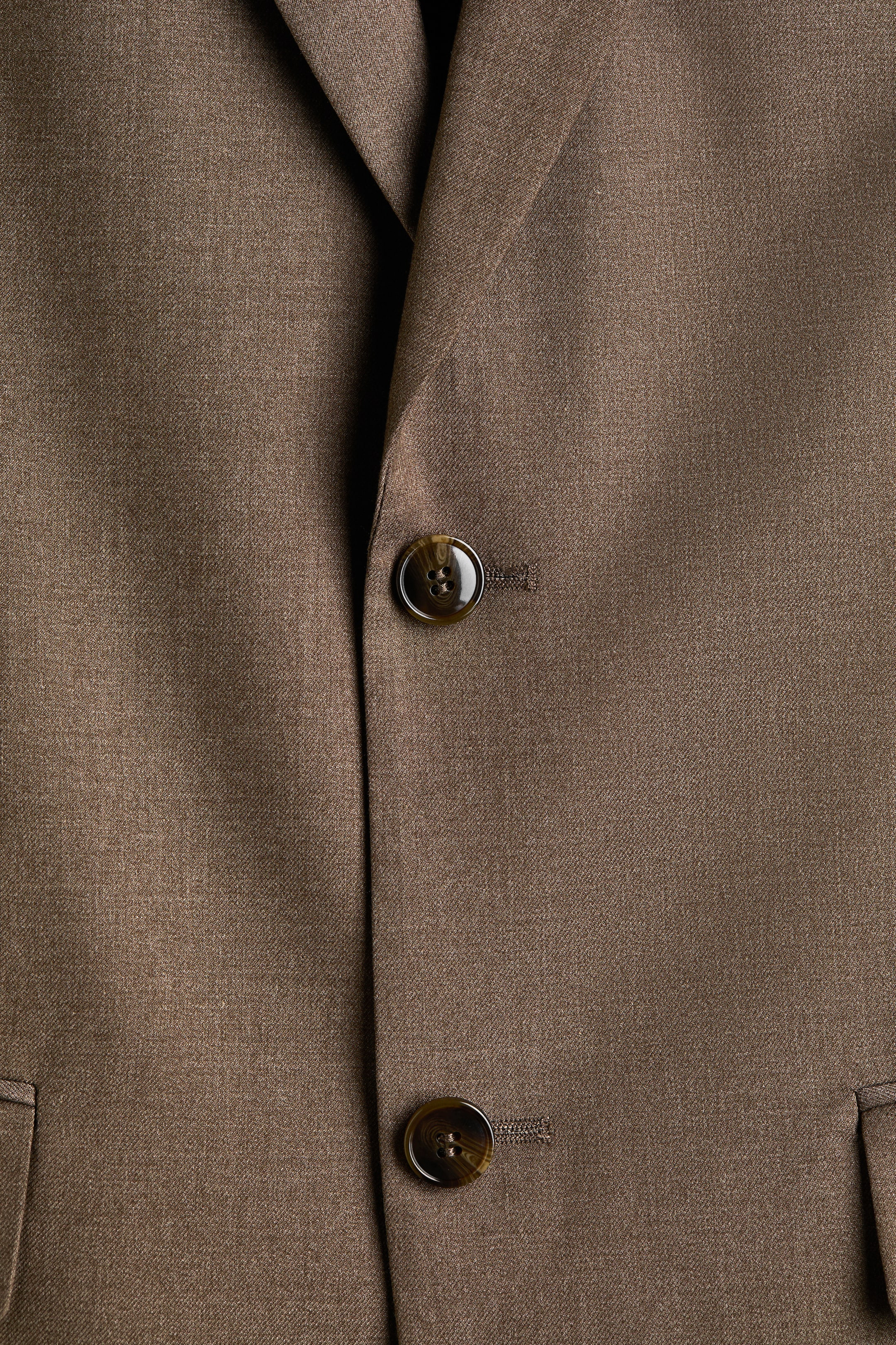 拡大画像を表示: レギュラーフィット シングルブレストジャケット - ダークベージュ - Men | H&M JP 8