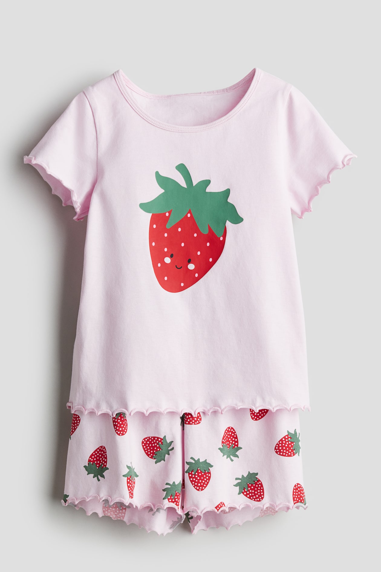 Pigiama in cotone Rosa chiaro/fragole BAMBINO H&M IT