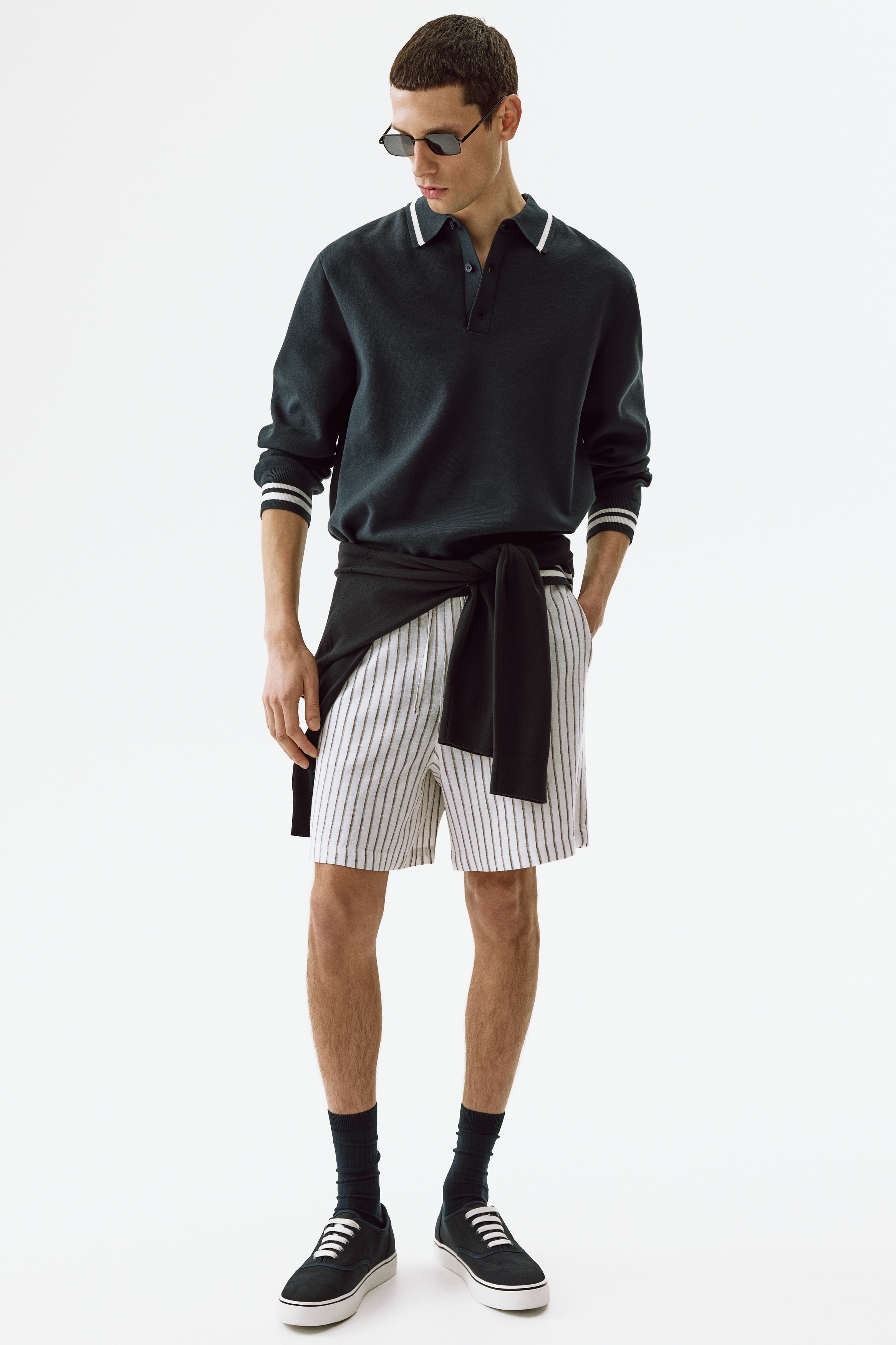 Relaxed Fit Linen-blend shorts