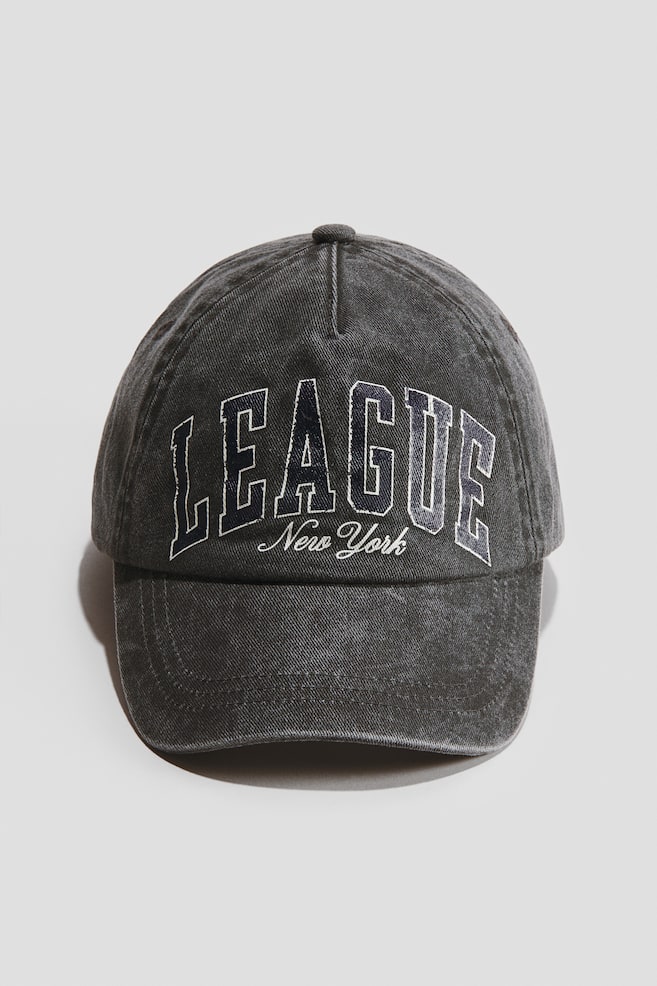Motif-detail cotton cap - Dark grey/League/Burnt orange/NY - 1