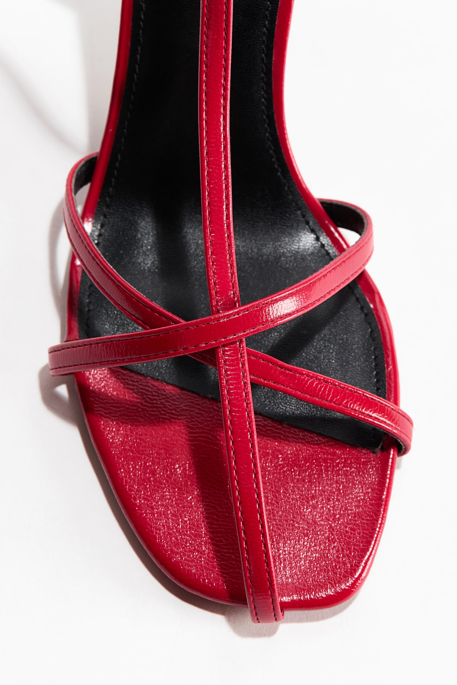 Heeled strappy sandals - Bright red/Dark khaki green - 3