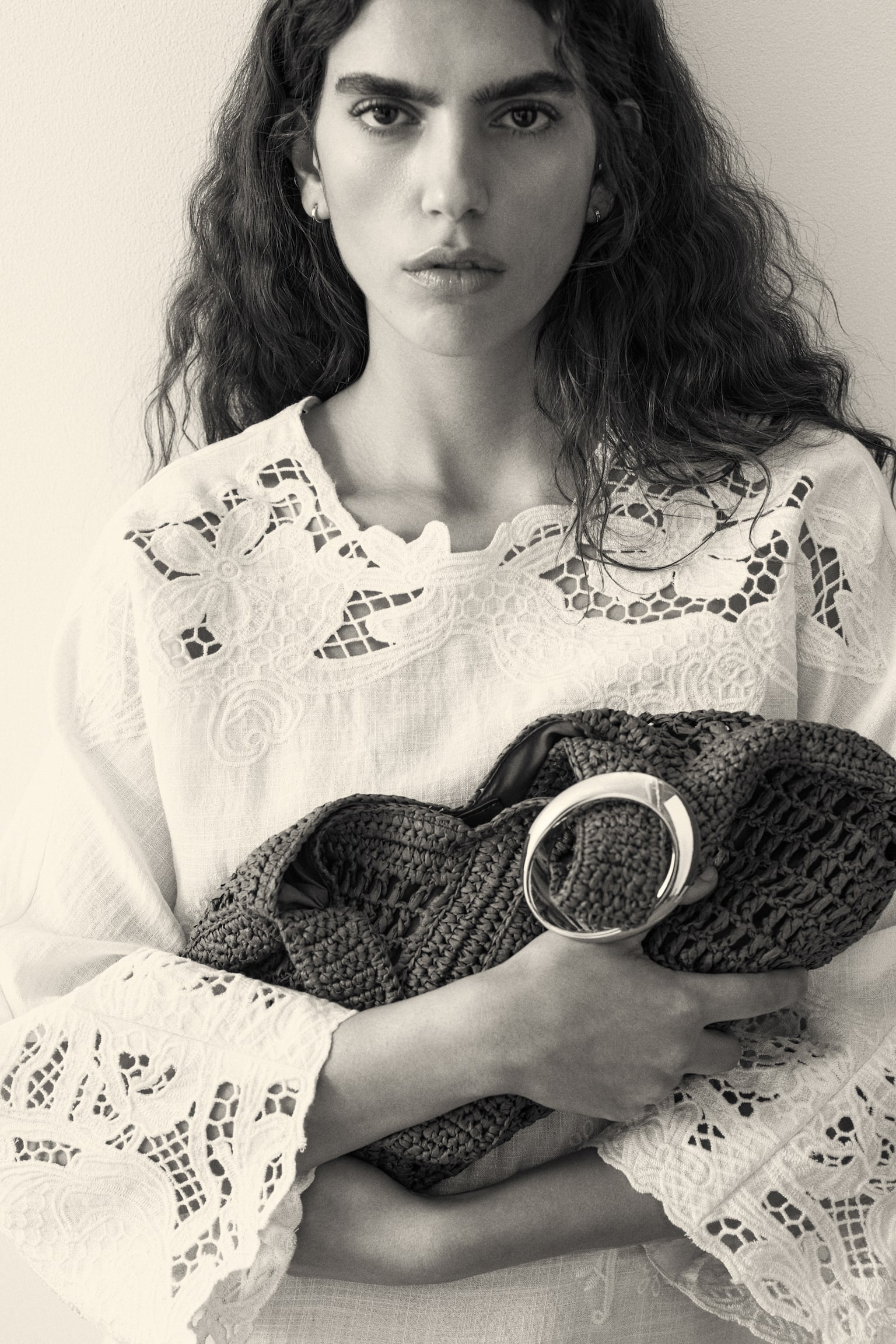 Сукня з ажурною вишивкою - Кремовий - 2