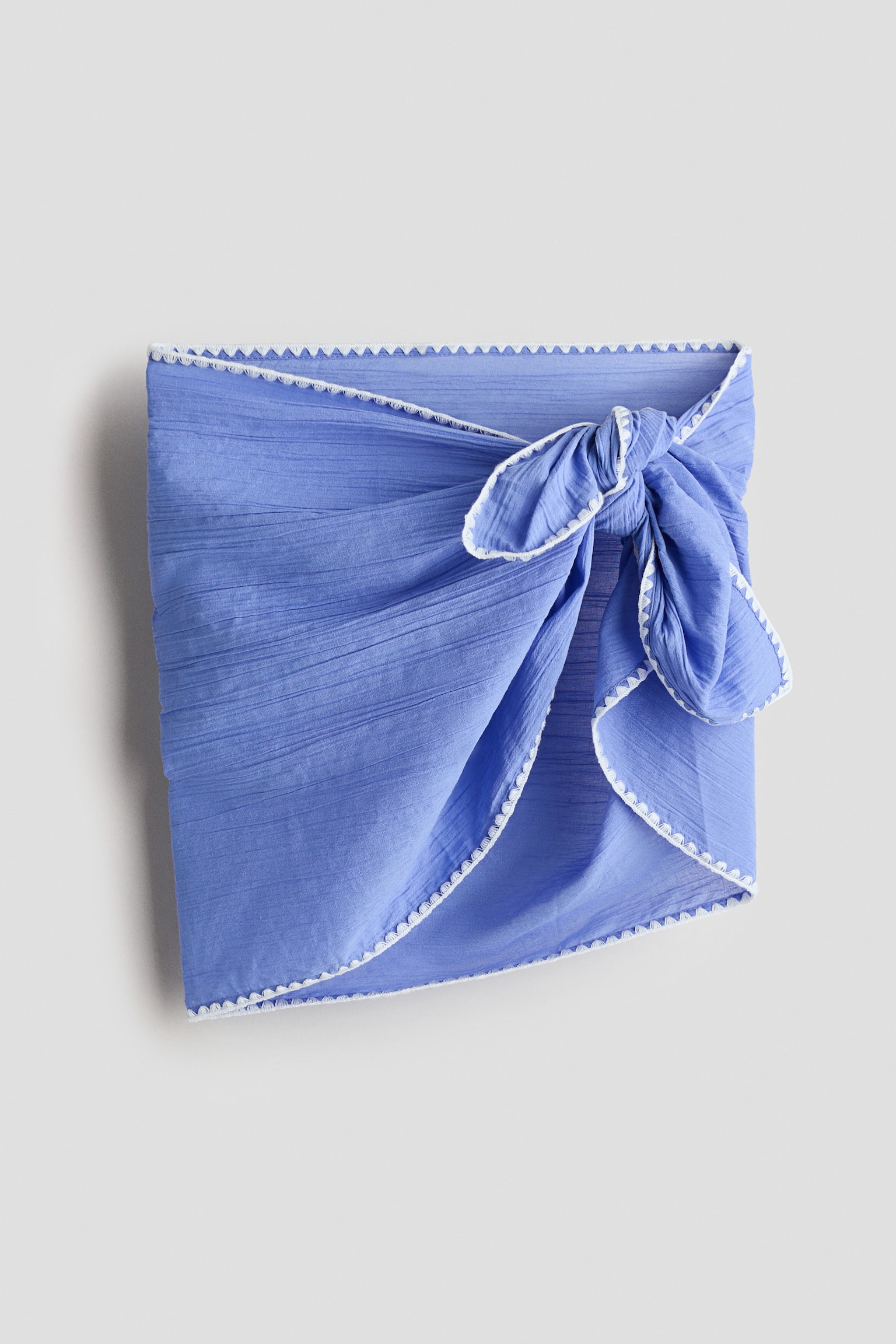 Cotton sarong - Blue/Coral pink