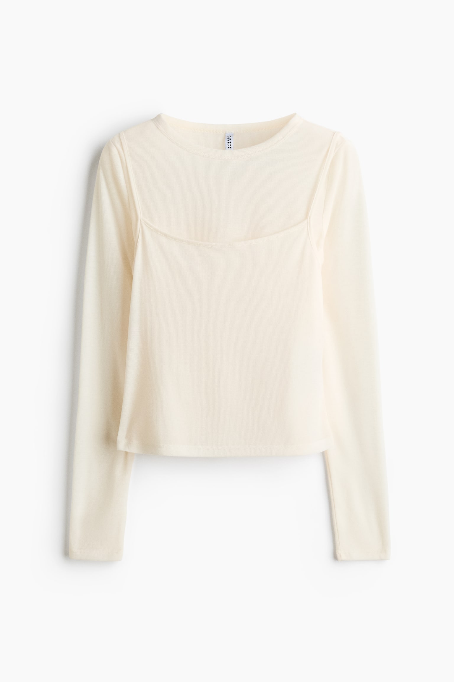 Layered Top - Cream/Khaki green/Black/Dark brown