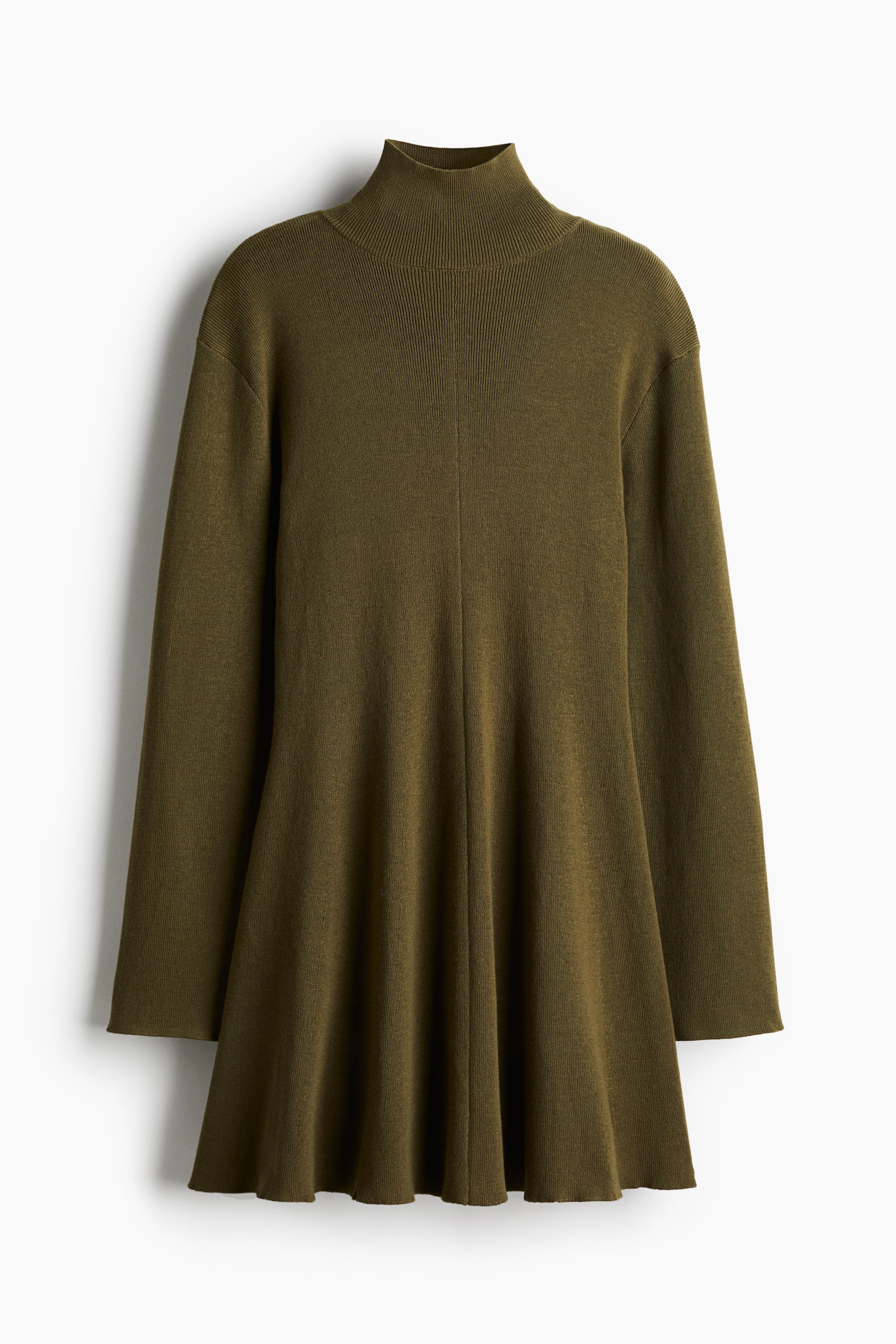 Fine-Knit Mock Turtleneck Dress