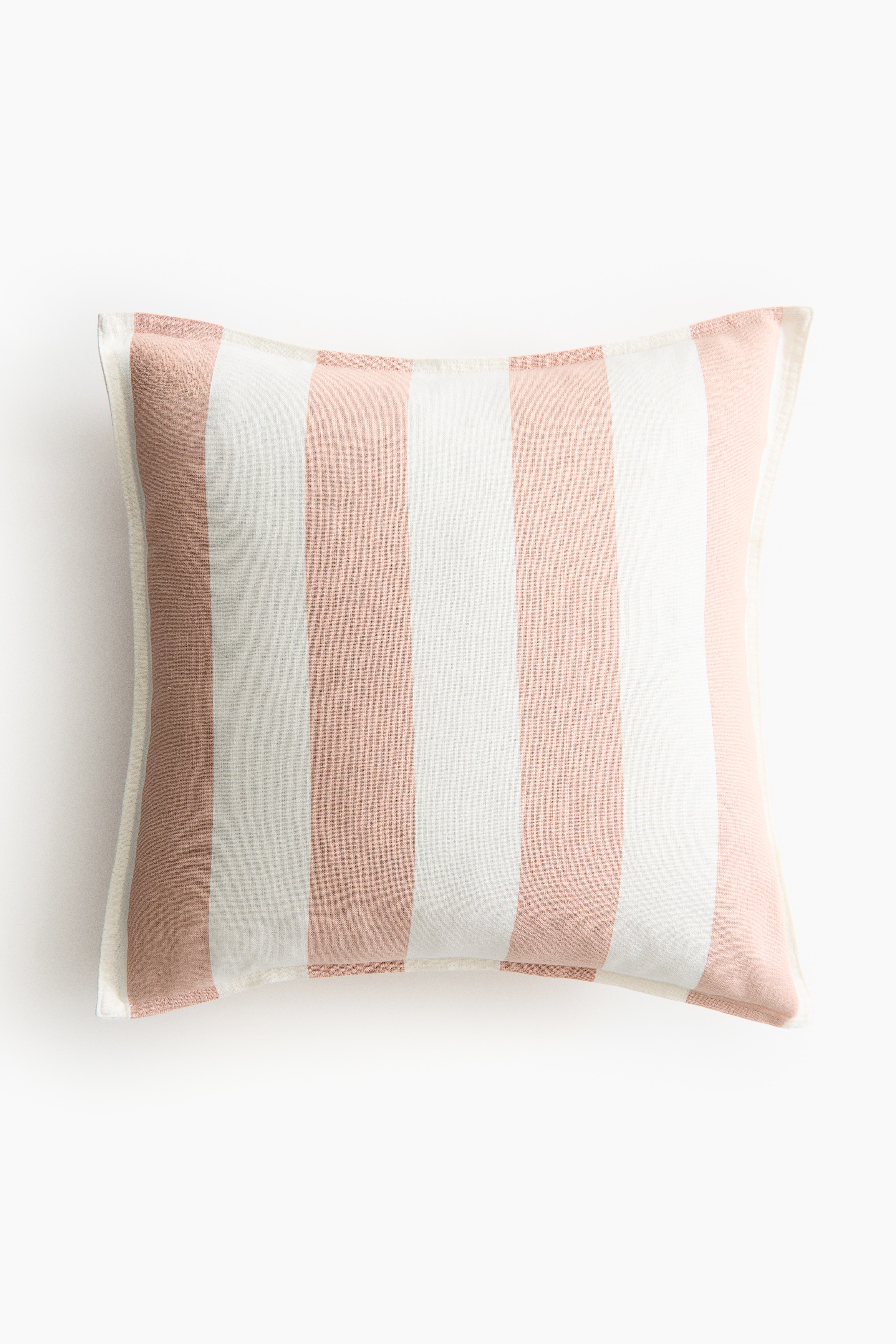 Kissenhülle aus Leinenmix - Helles Mattrosa/Gestreift/Hellgelb/Gestreift/Helles Mattblau/Gestreift/Beige/Gestreift/Hellbraun/Weiß gestreift/Dunkelbraun/Gestreift/Dunkles Olivgrün/Gestreift