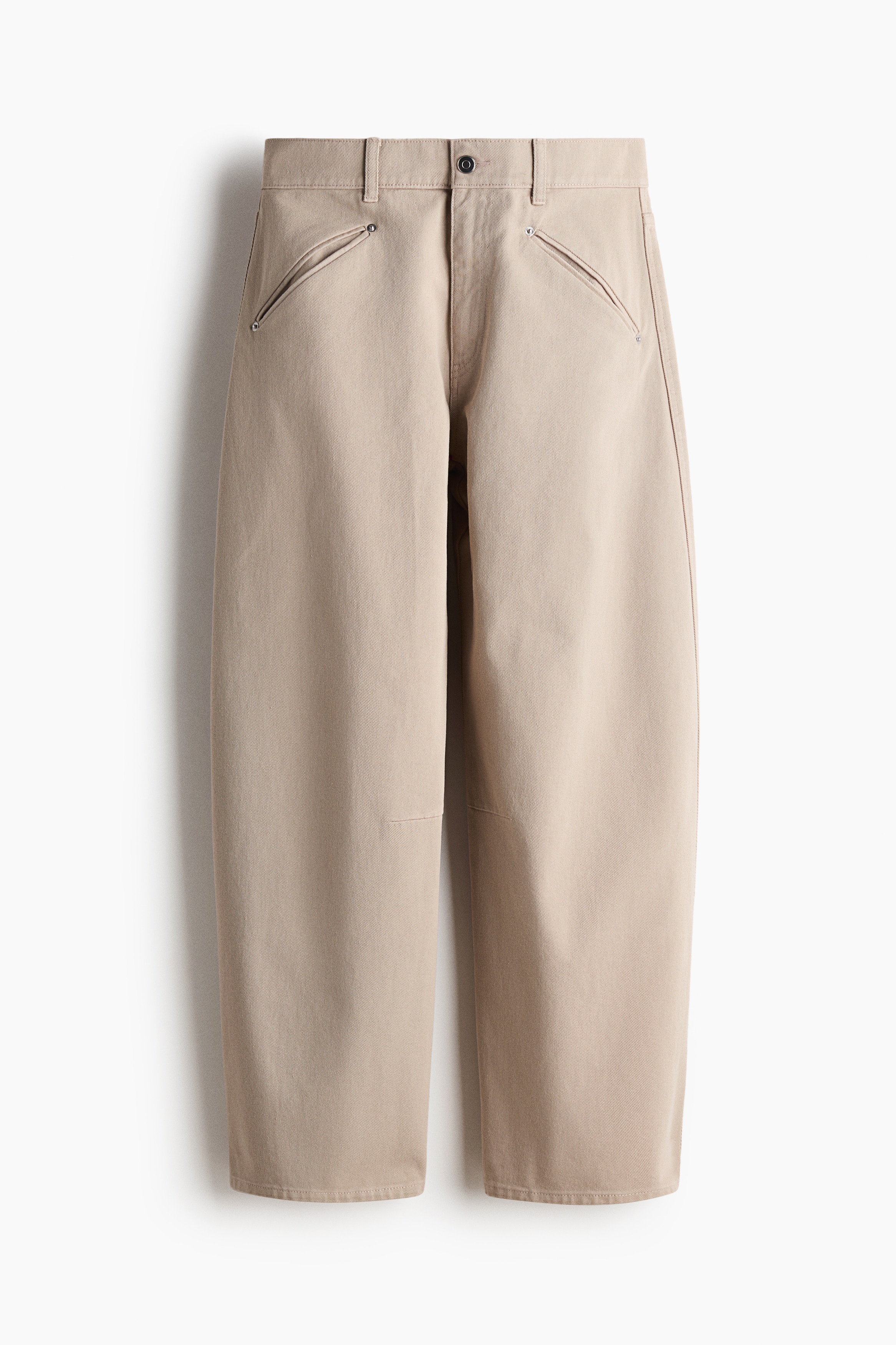 Barrel Regular Waist Jeans - Bege claro