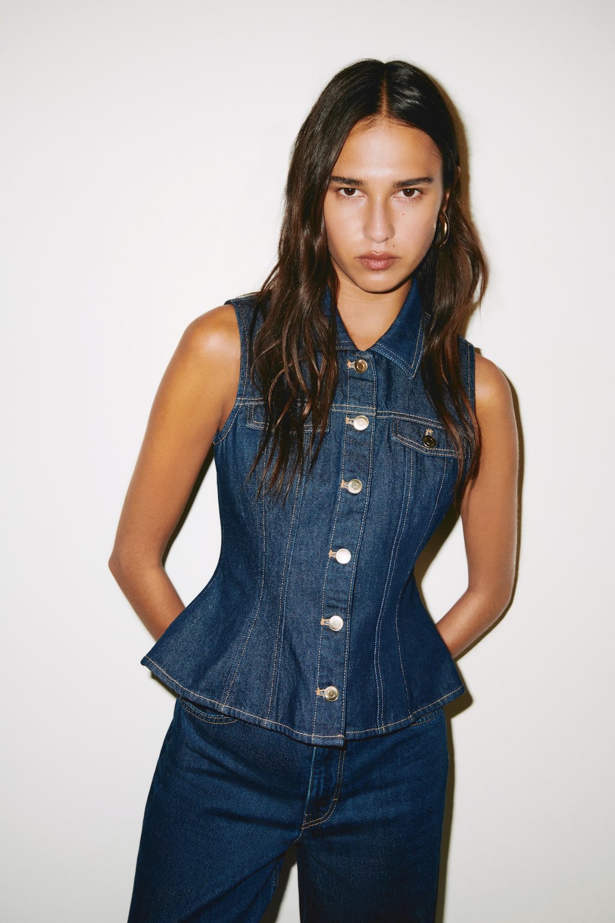 Peplum Denim Vest - image 4