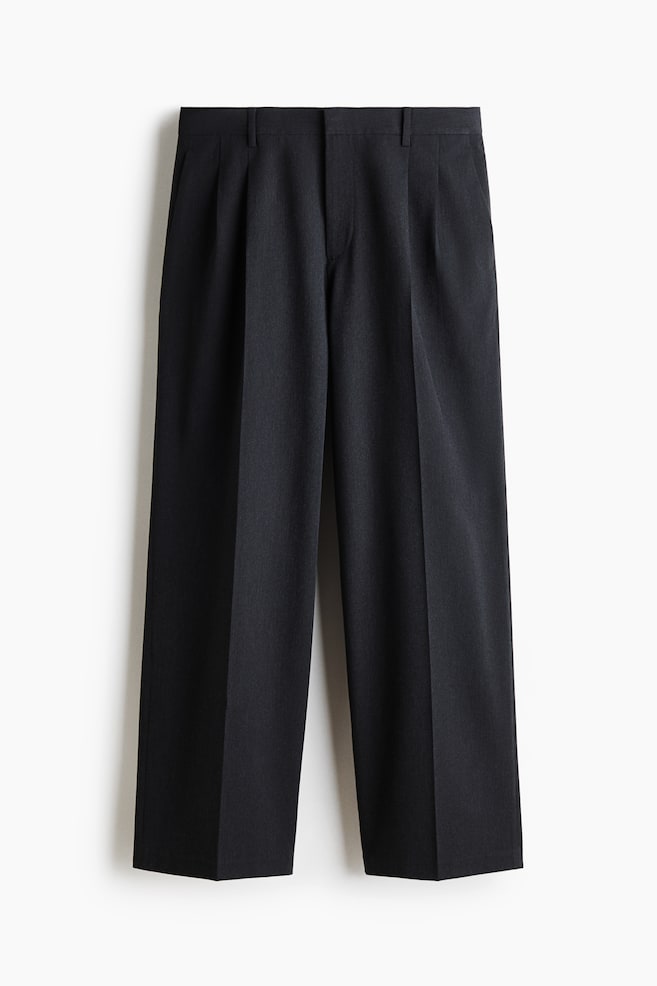 Elegante Hose in Loose Fit - Dunkelgrau/Schwarz/Beige - 1
