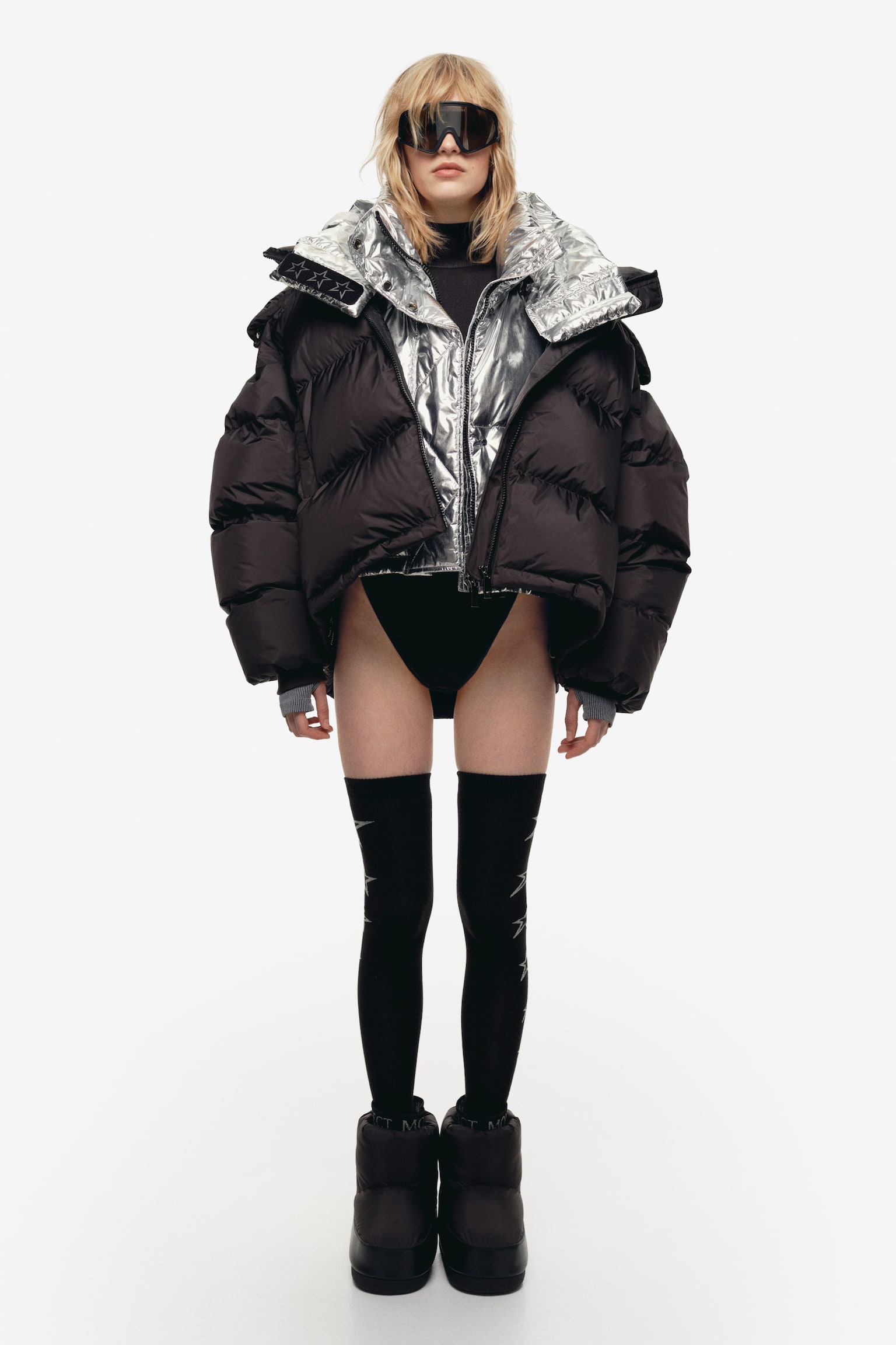 Water-repellent down jacket - Black - 1