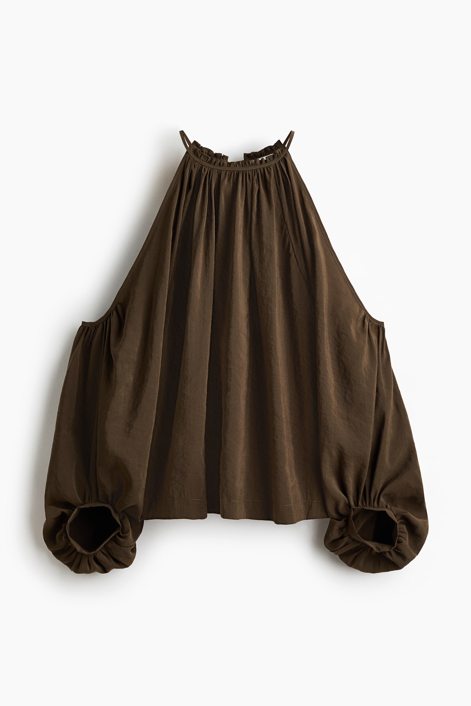 Bluzka cold shoulder - Ciemna zieleń khaki - 1