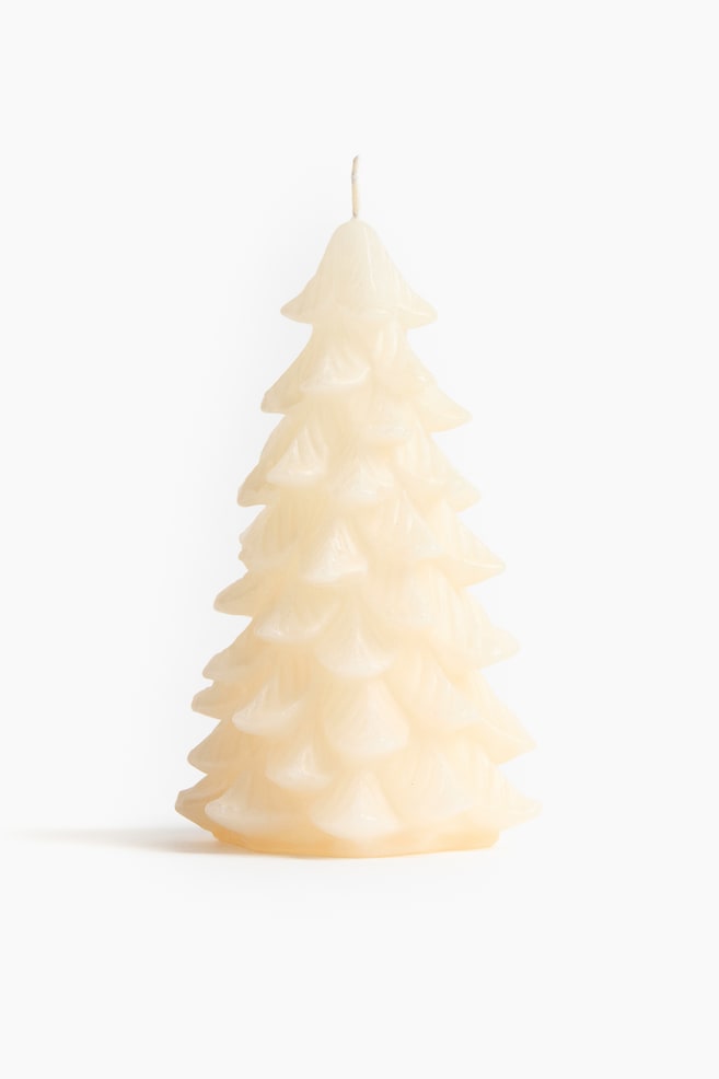 Candela a forma di abete - Crema - 1