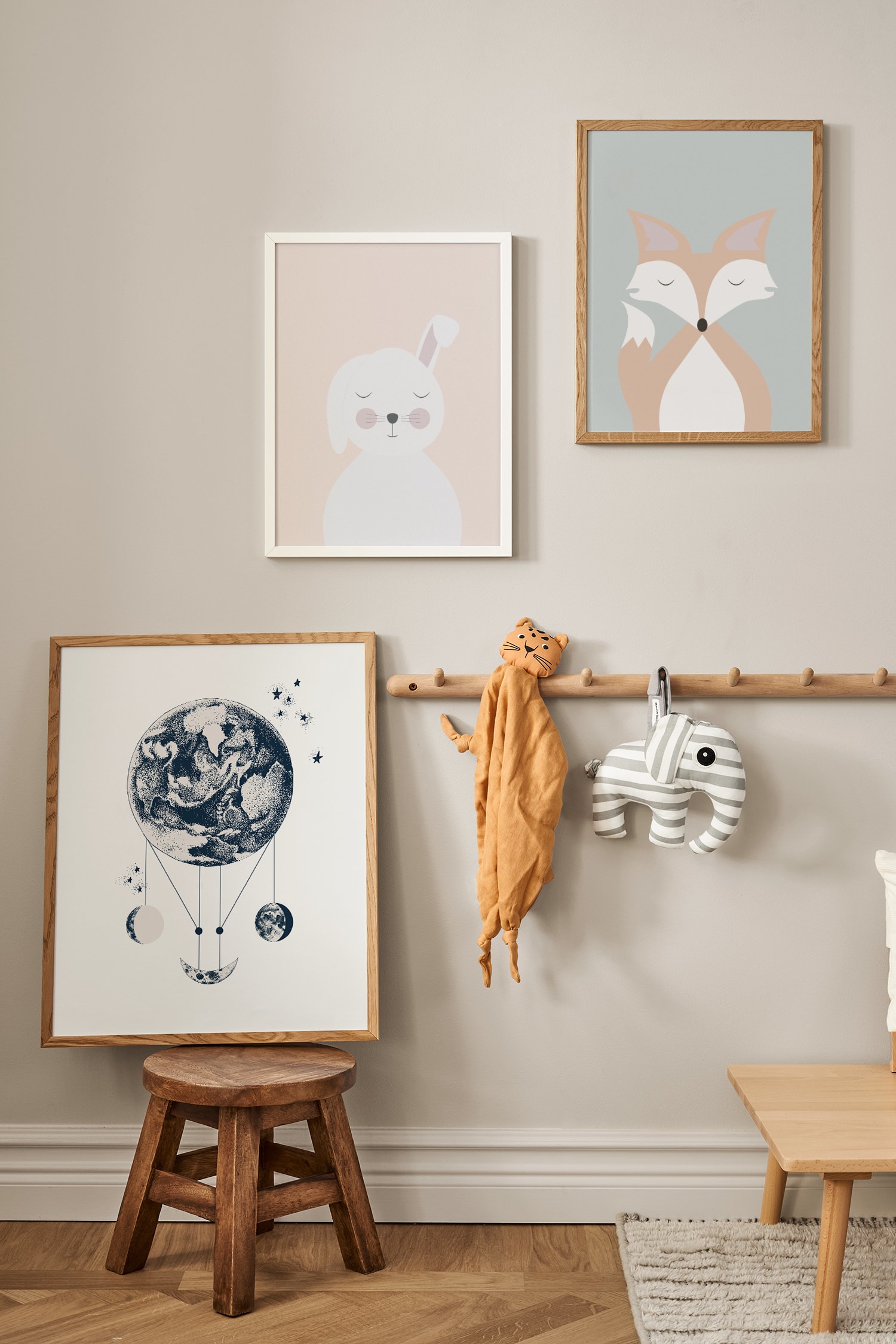 Sleeping Fox Poster - Brown/red/white