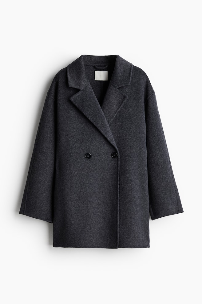 Wool-blend coat - Dark grey/Light beige - 1
