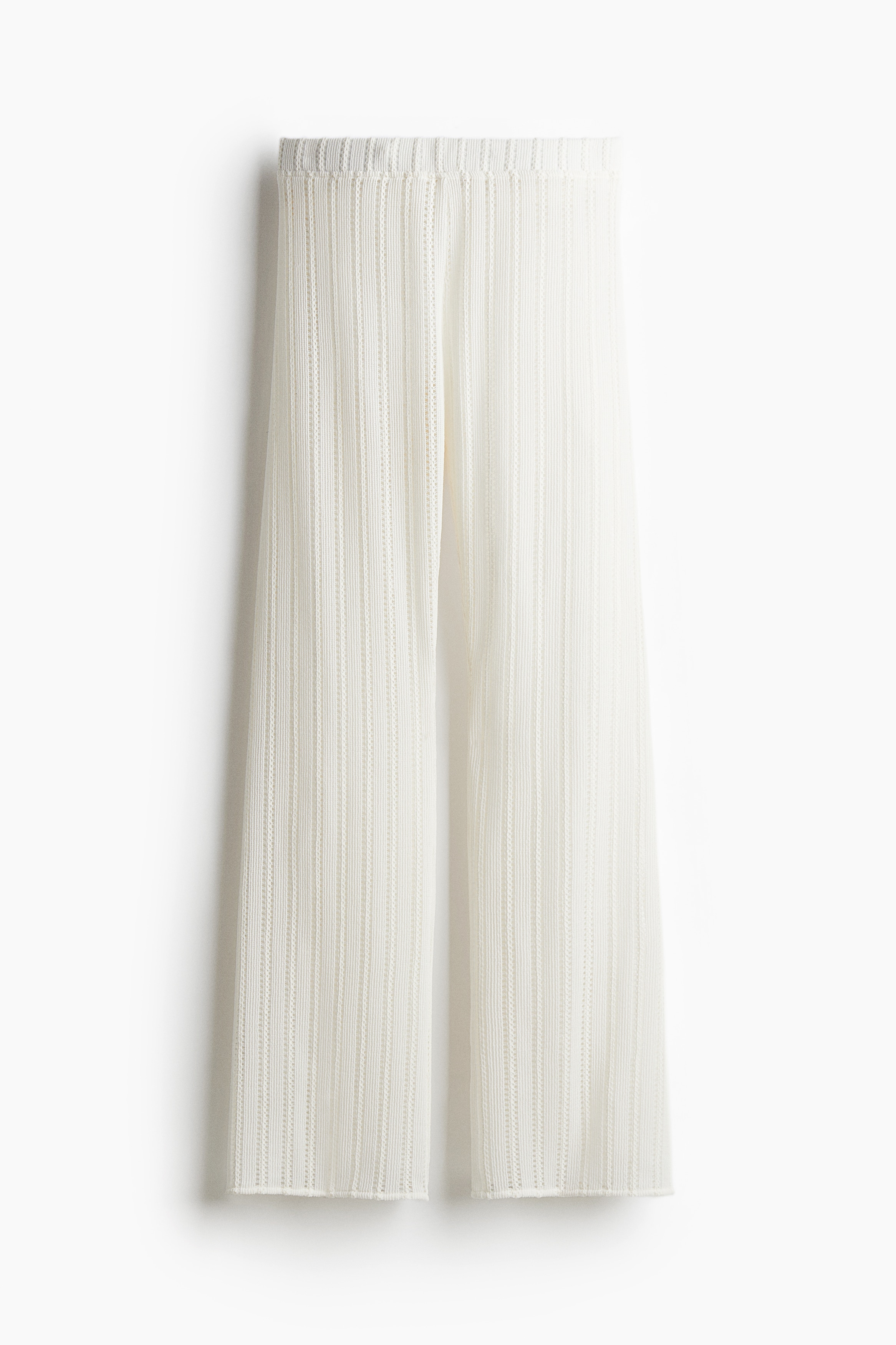 Stickad strandbyxa - Vit